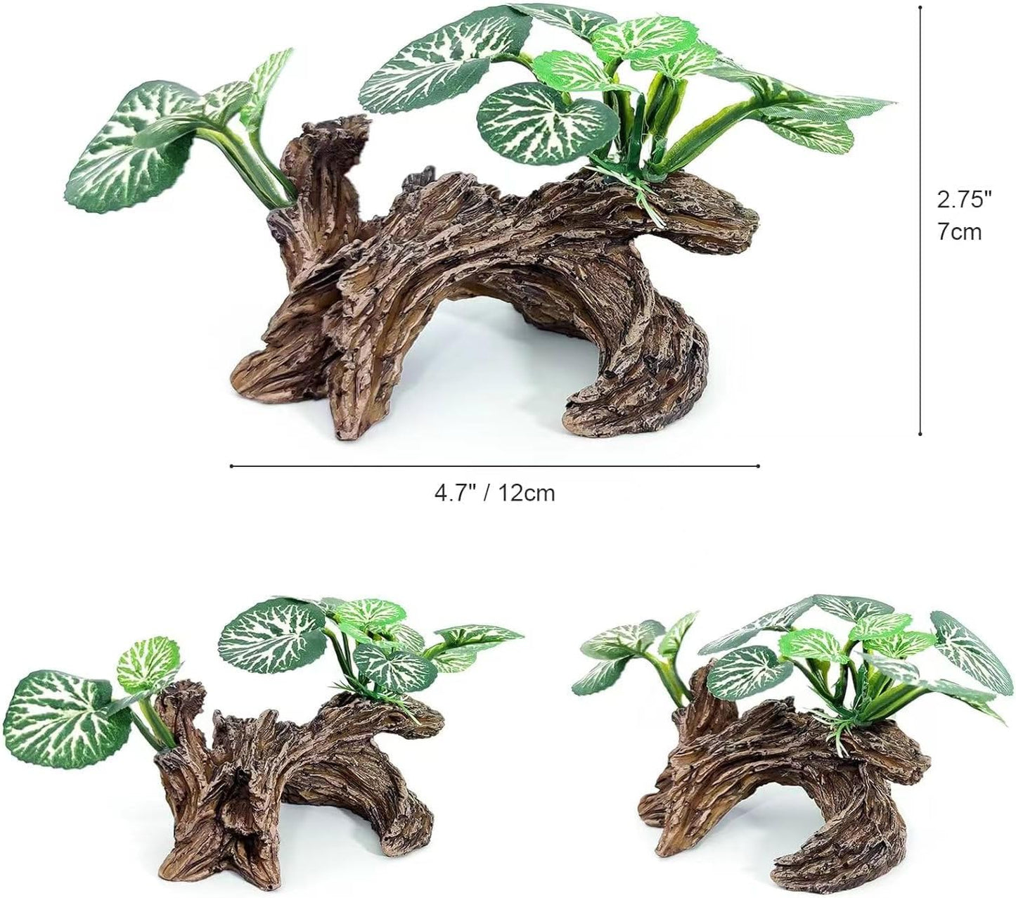 Fish Tank Decorations Aquarium Ornaments 3pcs Betta Silk Leaf Plants Artificial Driftwood Cave Aquarium Plants Accessories