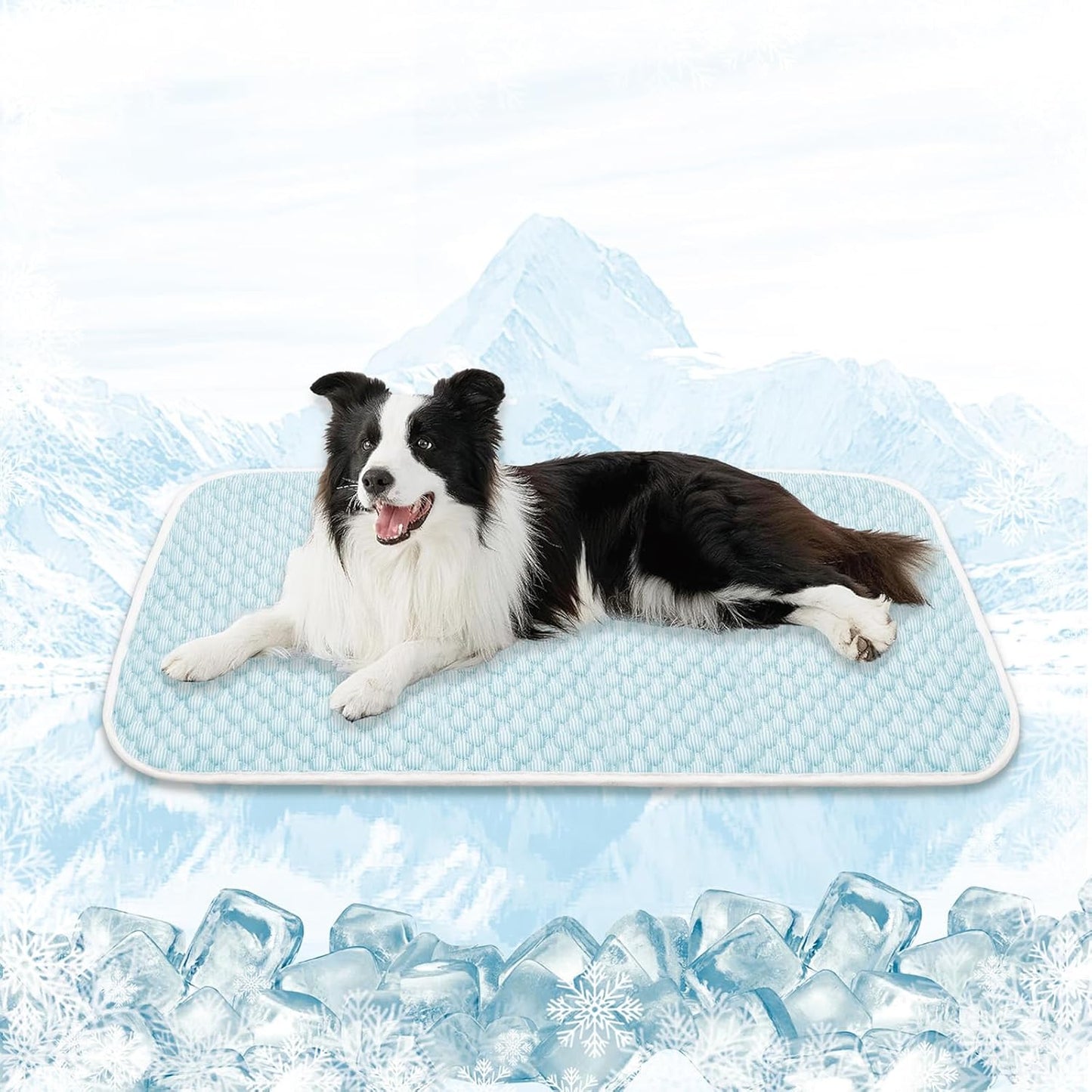 MICROCOSMOS Pet Cooling Mat & Sleeping Pad- Breathable Bubble Surface, EZ Clean. Keep Cooling for Pets, Kids and Adults in Summer.(BlueWhite, 40" x 28")