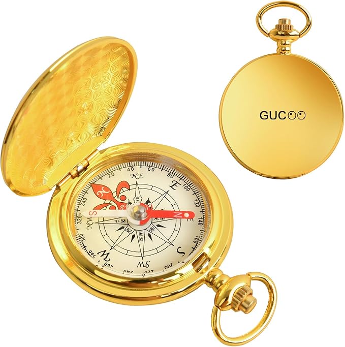Pocket Compass for Hiking Survival Brass Small Metal