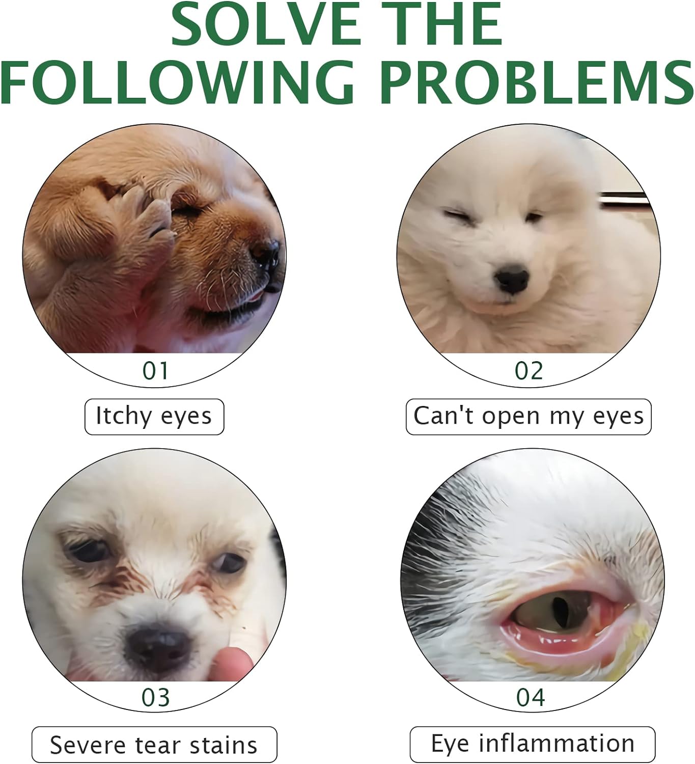 AIQIUSHA Dog Eye Drops 60ML for All Animal Eye Wash,Helps Relieve Pink Eye & Allergy Symptoms,Eases Itching & Irritation,with Pure Natural Essential Oils 100% Natural, Safe, Gentle and Non- Toxic