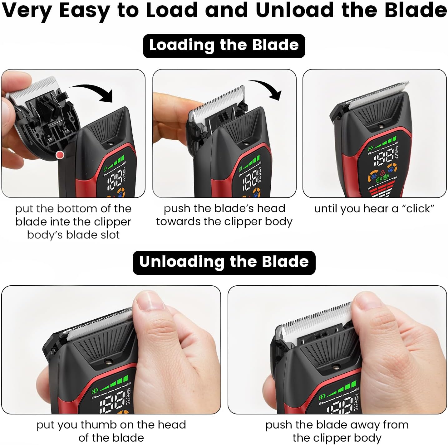 Detachable Replacement Blades for Horse Grooming Clippers, Pet Hair Shaver with Widen Ceramic Blades for Dogs, Cats, Sheep, Other Animals