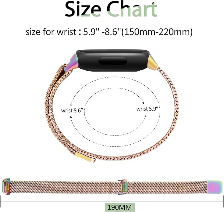 Meliya Metal Band for Fitbit Inspire 3 Bands Women Men, Stainless Steel Metal Mesh Loop Adjustable Magnetic Wristband Replacement Straps for Fitbit Inspire 3