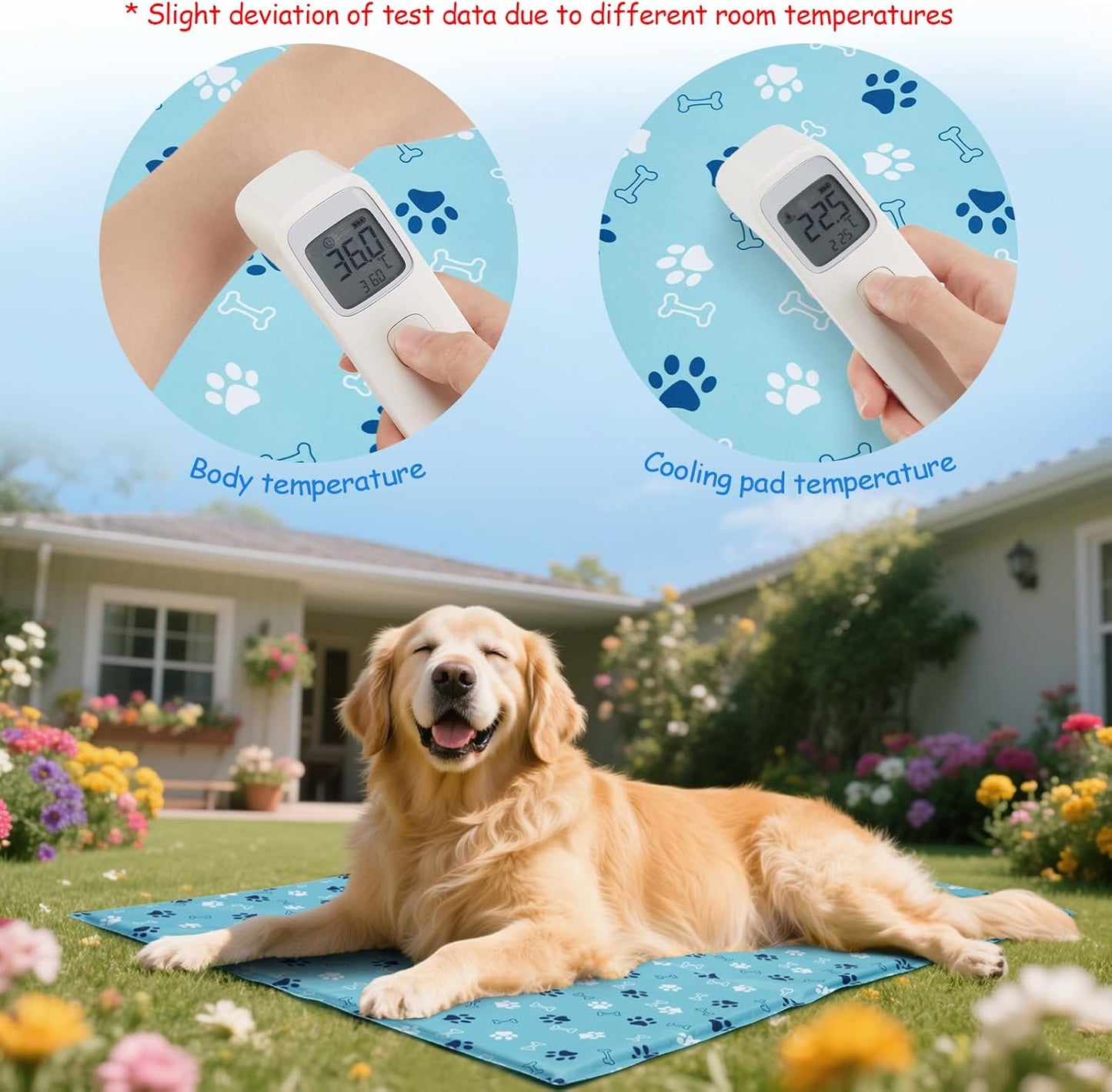 Ownpets Dog Cooling Mat, Large 39 x 23 Inch Thick and Waterproof Cooling Pad for Summer, Water-Filled Pet Mat for Large Dogs, Leakproof Design for Crate, Bed, Sofa, Floor and Car Seat