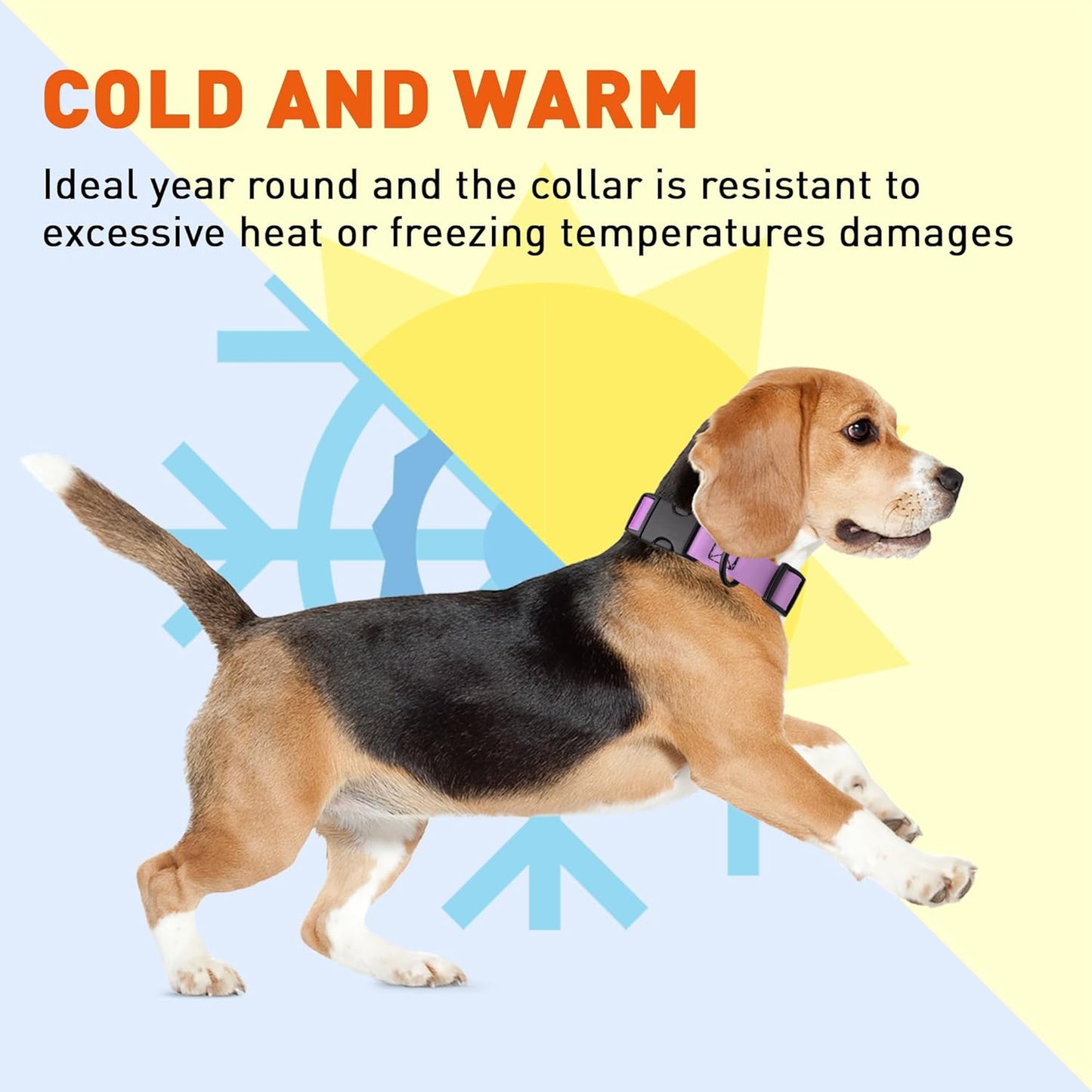 Dogline Biothane Waterproof Dog Collar with Quick Release Buckle Strong Coated Nylon Webbing with Odor- Proof for Easy Care Easy to Clean Fits Small Medium Large Dogs, Amethyst Purple 1" W 15-23" L