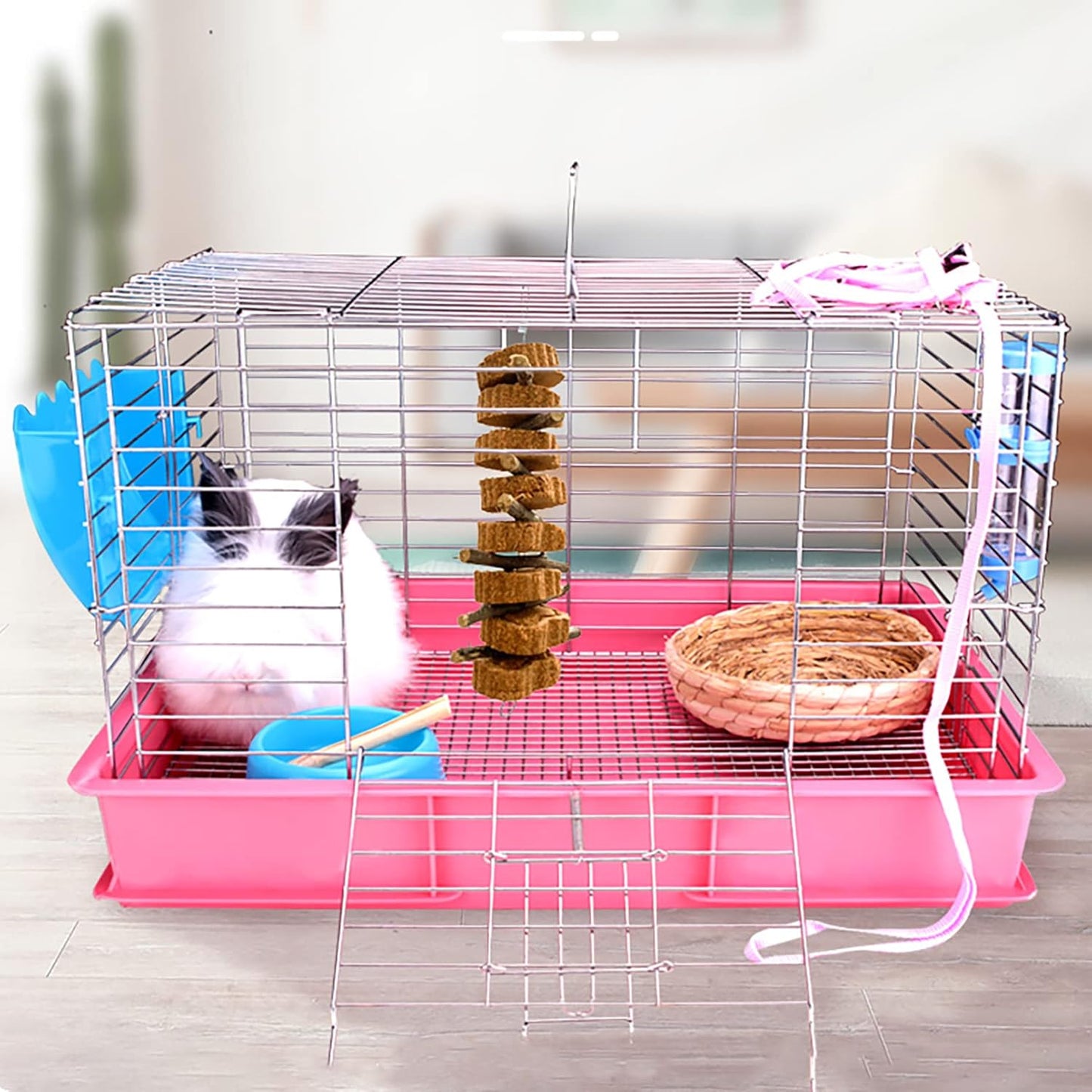 Bunny Carrot Cake Chew Toys,Rabbit Teeth Grinding Hanging Chinchillas Molar Toy Improve Dental Health Natural Apple Sticks for Guinea Pigs Rats Hamsters Gerbils(4 Packs)