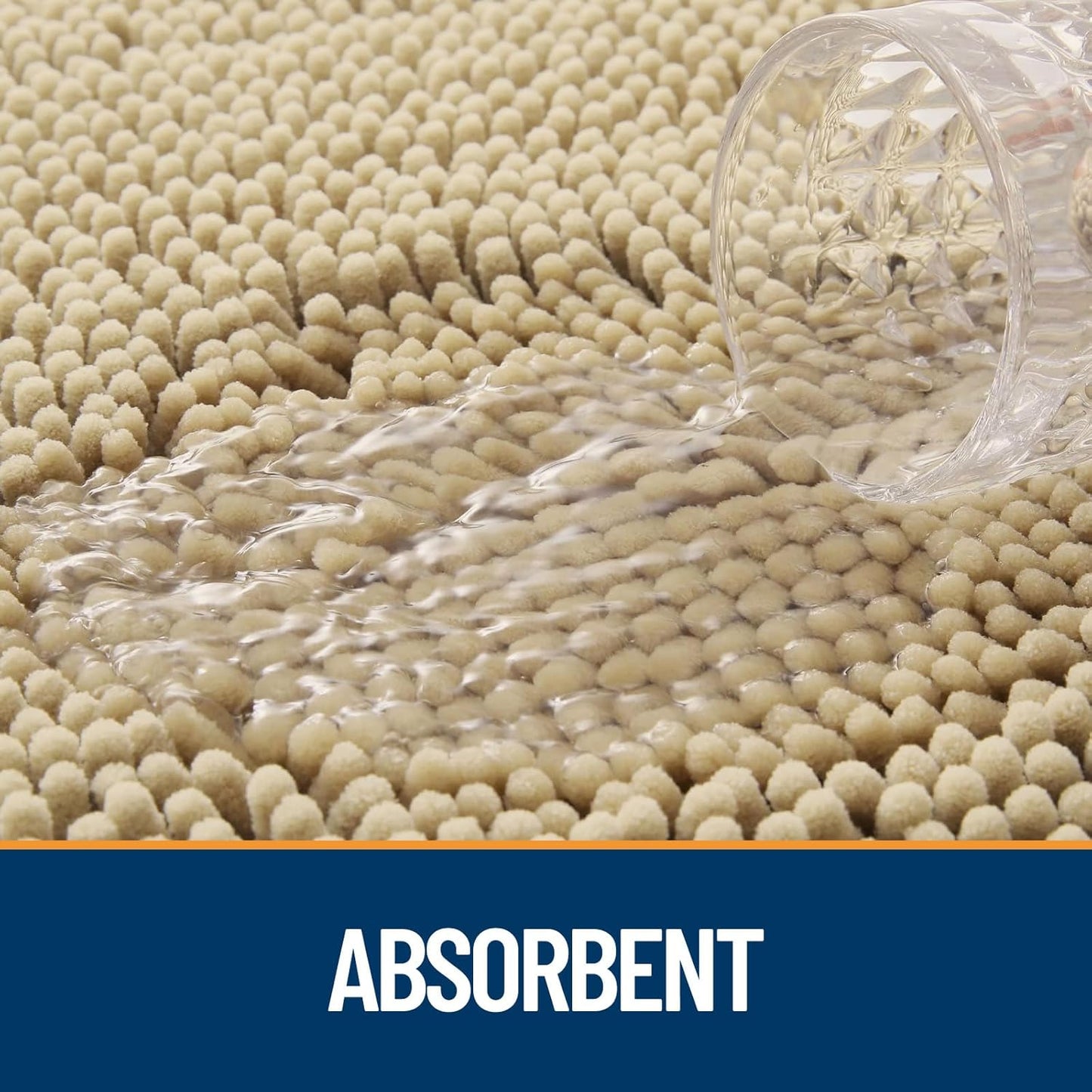 OLANLY Dog Door Mat for Muddy Paws 36x24, Absorbs Moisture and Dirt, Absorbent Non-Slip Washable Doormat, Quick Dry Chenille Mud Mat for Dogs, Entry Indoor Entryway Carpet for Inside Floor, Beige