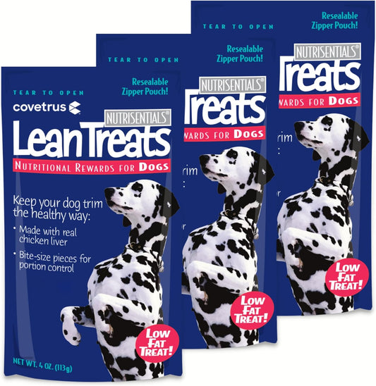 Covetrus Nutrisential Lean Treats for Dogs - Small, Medium & Large Dogs (K9) - Nutritional Low Fat, Bite-Size - Soft Chicken Flavor - Chicken Flavor - 3 Pack - 4oz