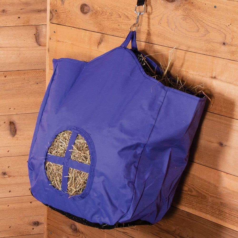 Dura-Tech Nylon Hay Bag for Horses | Color Burgundy | Enhances Digestion with Slow Consumption | Minimizes Hay Waste | Extremely Durable 600 Denier PVC Construction