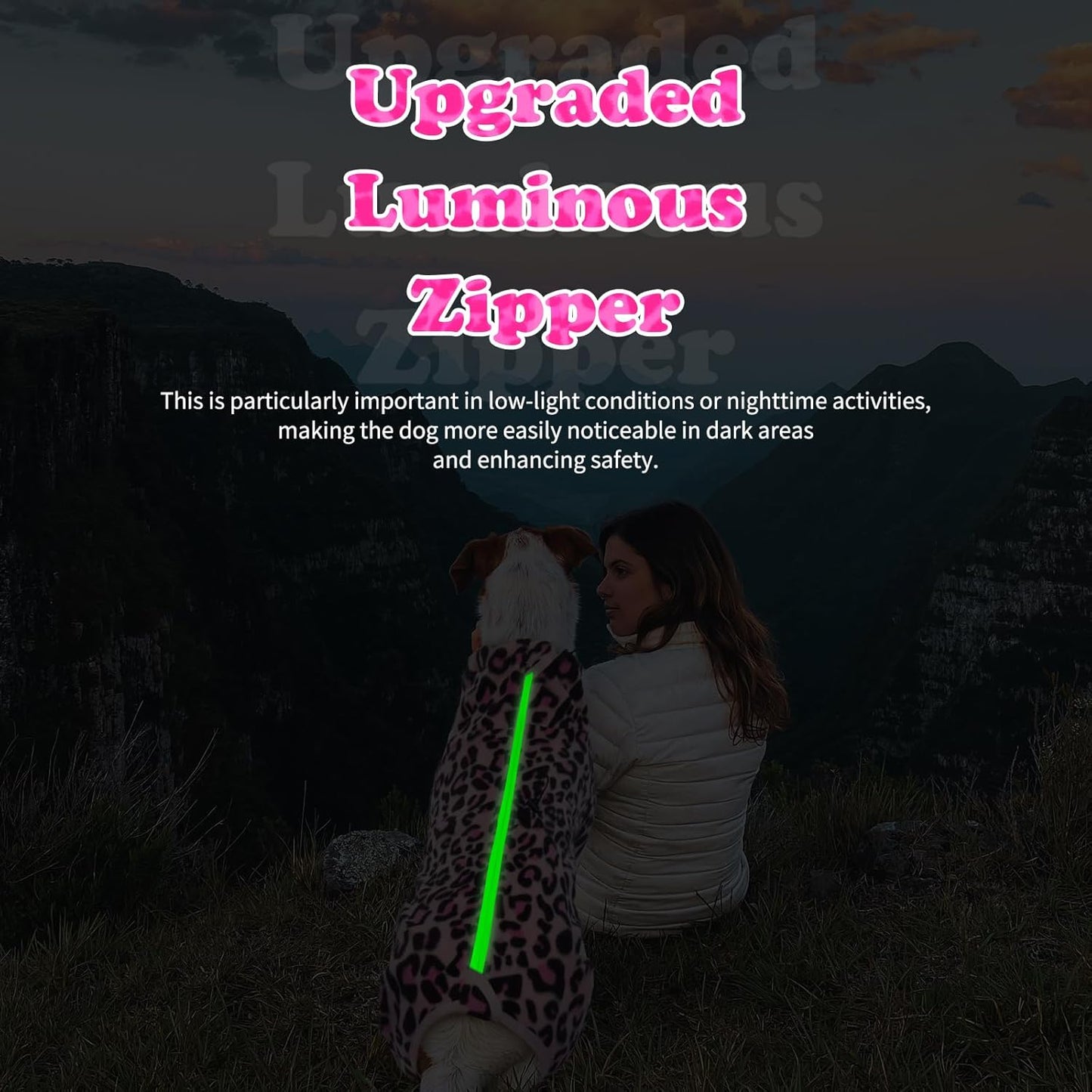 ROZKITCH Winter Coat for Dogs Large, Pet Windproof Warm Cold Weather Jacket Vest with Luminous Zipper, Jumpsuit Apparel Outfit Clothes for Large Giant Dog L-Pink 3XL