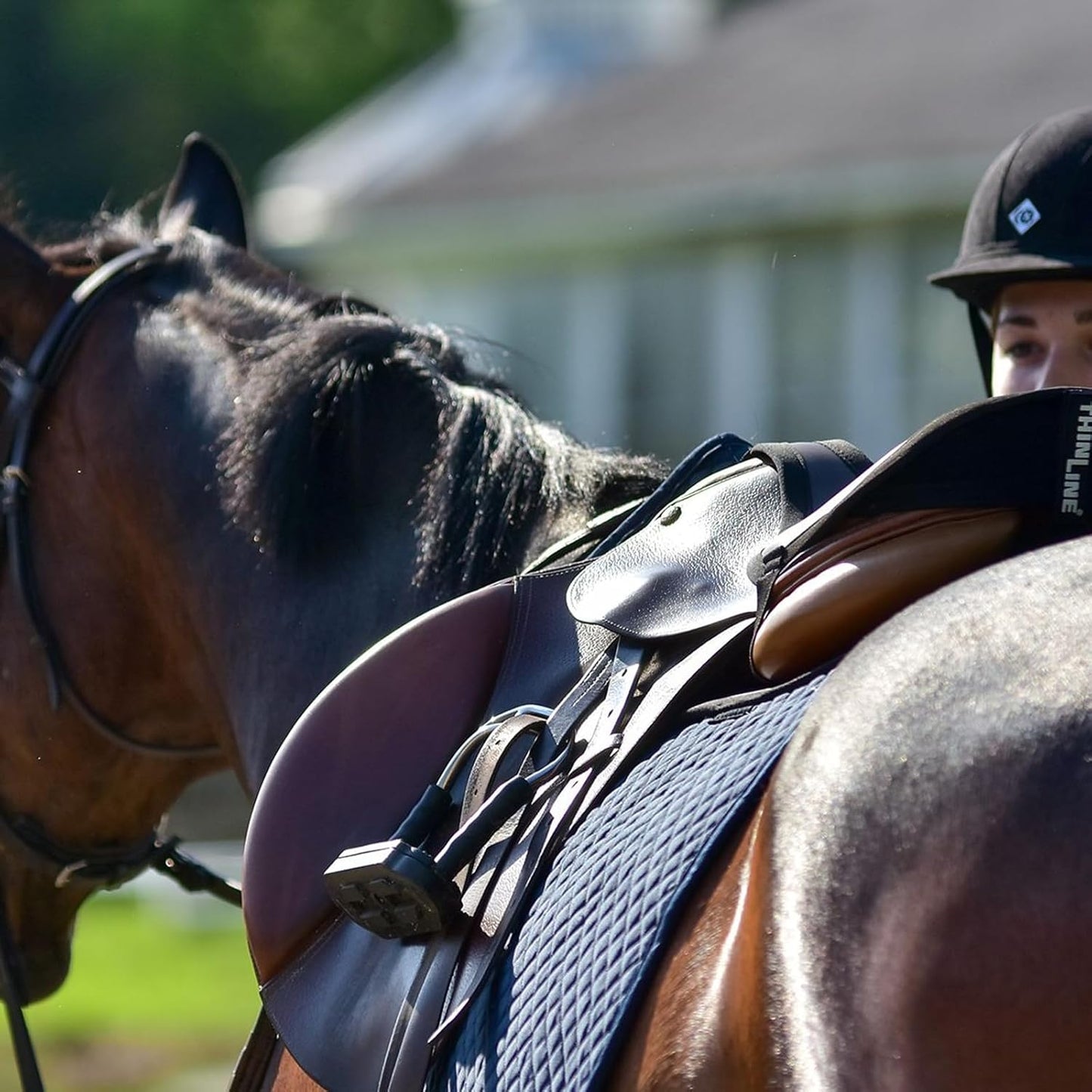 Thinline Cotton Quilted Jumper Durable Breathable Horse Riding Washable Shock-Absorbing no-Slip Thin Equine Saddle Pad - Equestrian Equipment and Accessories
