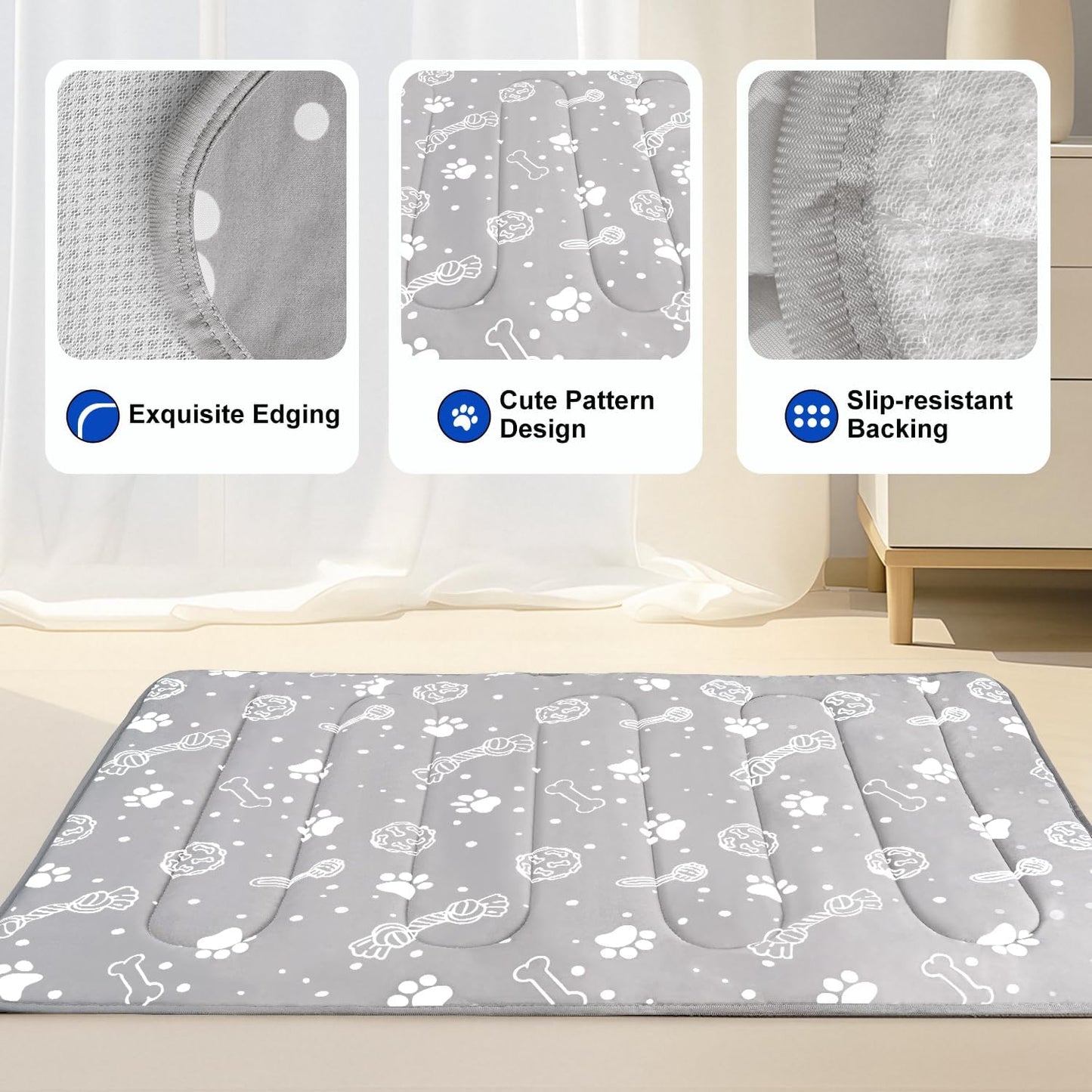 MH MYLUNE HOME Upgrade Cooling Mat for Pets, 44”x32” Arc-Chill Fiber Reinforced Padding, Heat-Absorbing Color-Changing Pet Pad, Foldable/Washable Summer Bed