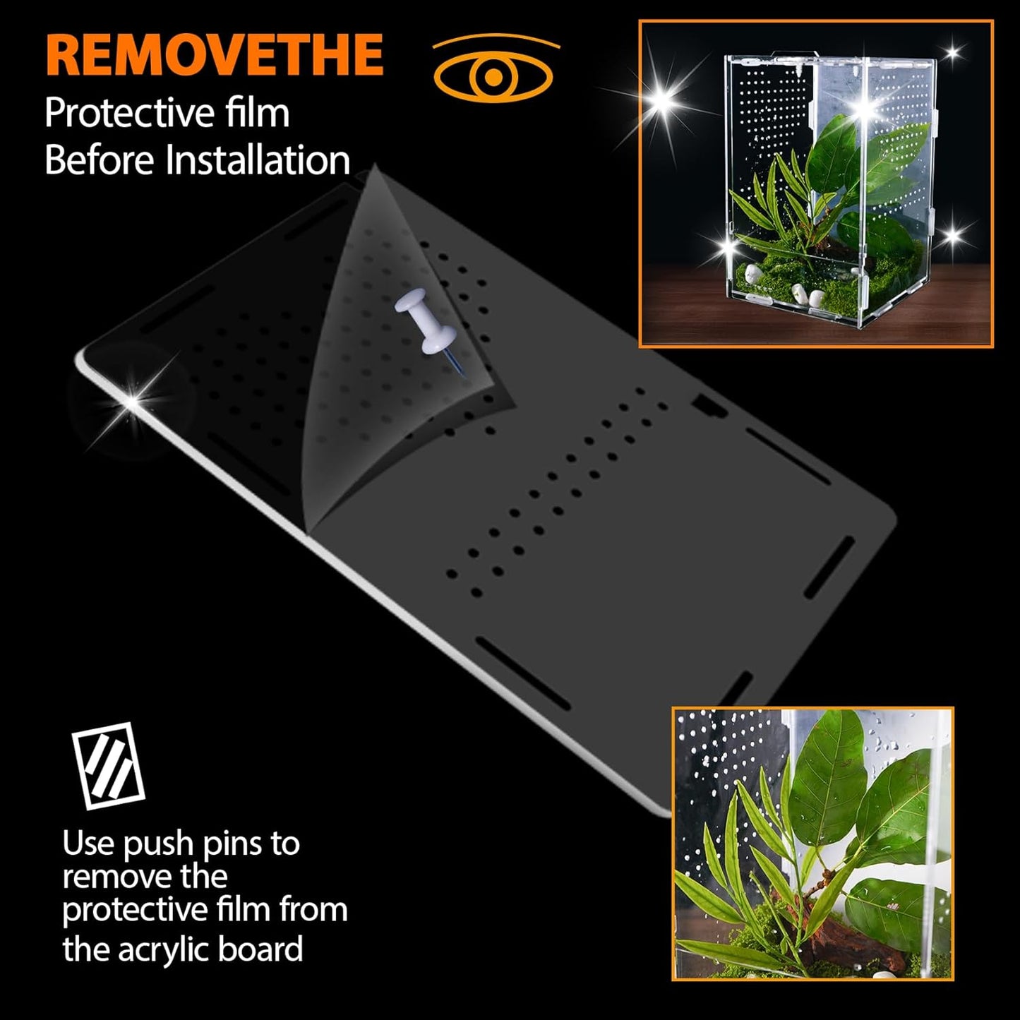 Jumping Spider Enclosure, Acrylic Insect Terrarium, Bug Enclosure, Reptile Cage, Mantis Habitat, Arboreal Tarantula Enclosure, Snake Terrarium Kit, Scorpion Lizard Tank