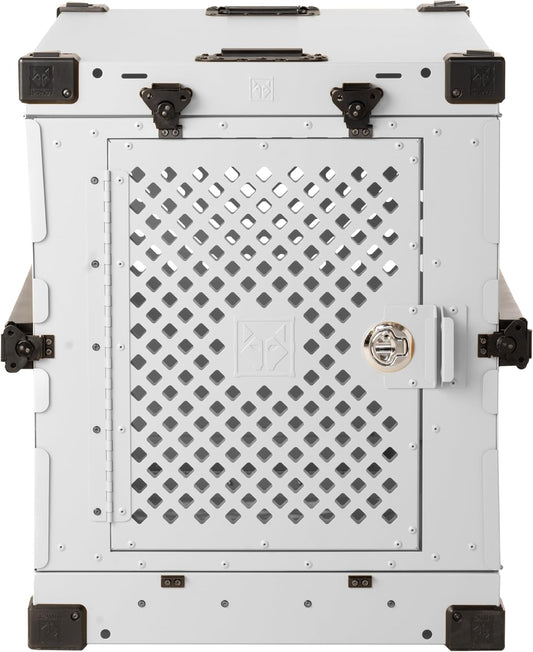 Impact Collapsible Dog Crate - Foldable Hard Crate for Extra Large Dogs - Heavy Duty Travel Kennel with Powder-Coated Aluminum - Quick Setup for Indoor & Outdoor (White, 40"+ (40.5" L x 27.5”W x 34" H