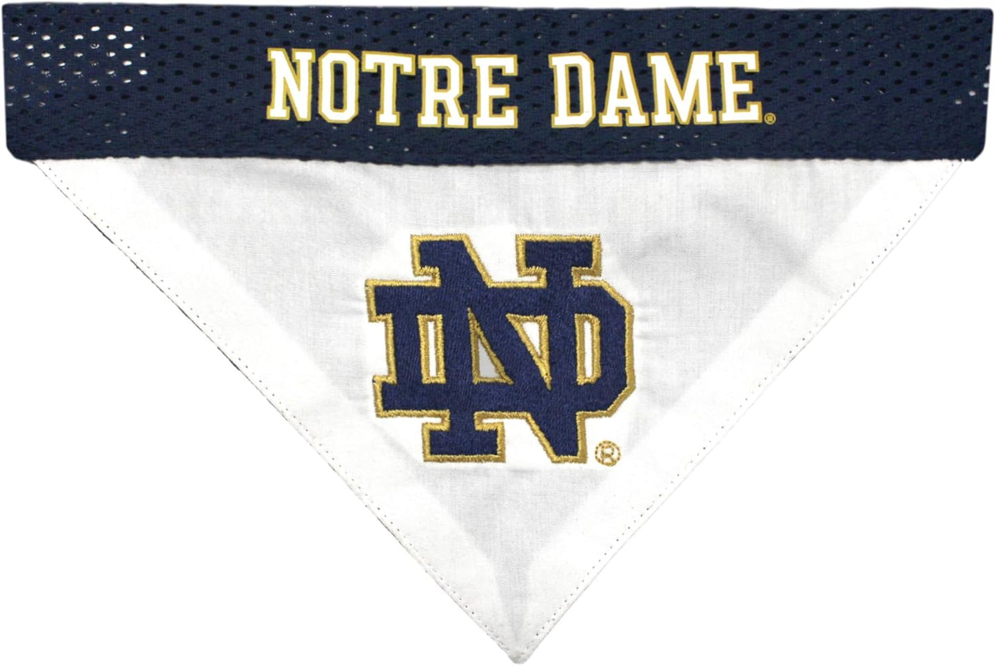 Pets First Collegiate Pet Accessories, Reversible Bandana, Notre Dame Fighting Irish Size Large/X-Large