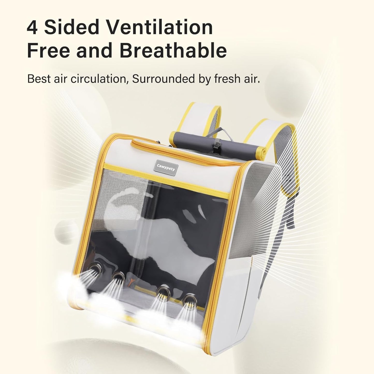 Cat Backpack Carrier, Collapsible and Breathability Cat Carrier Large for Cat Under 16 lbs, Dog and Small Pet Carrier Bag Used in Travel, Car