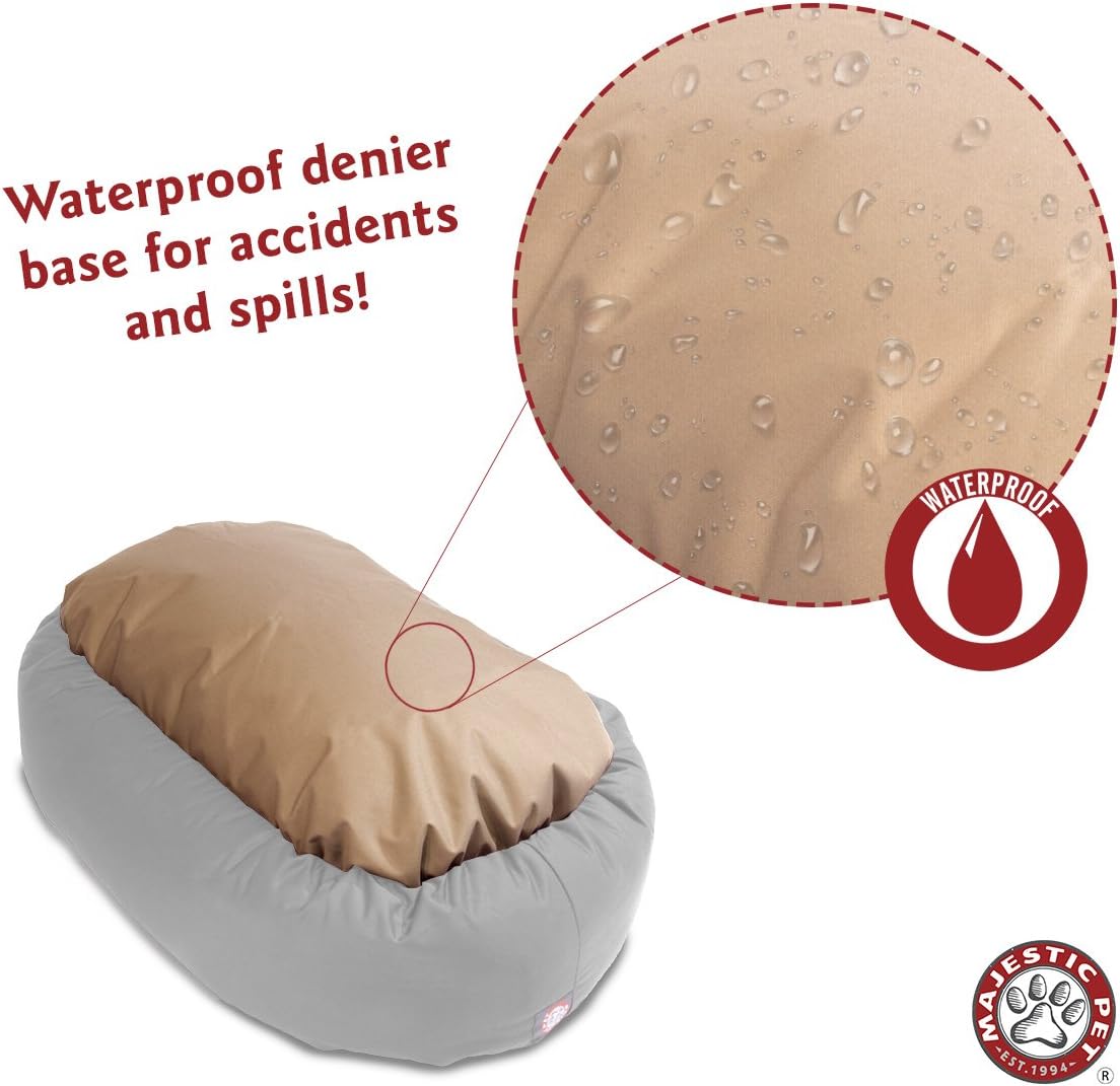 Majestic Pet 40 Inch Suede Calming Dog Bed Washable 40x29x9 (Inch) – Cozy Soft Round Donut Dog Bed with Spine Support for Dogs to Rest Their Head - Pet Bed Large – Navy