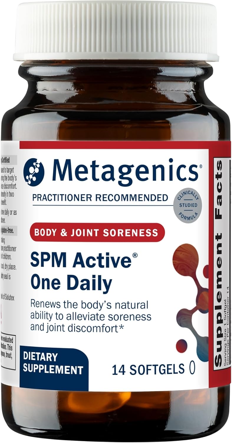 Metagenics SPM Active One Daily Supplement - Next Generation Omega Fish Oil with Pro Resolving Mediators for Joint Soreness & Soothing Relief* - Sustainably Sourced - Gluten-Free - 14 Softgels
