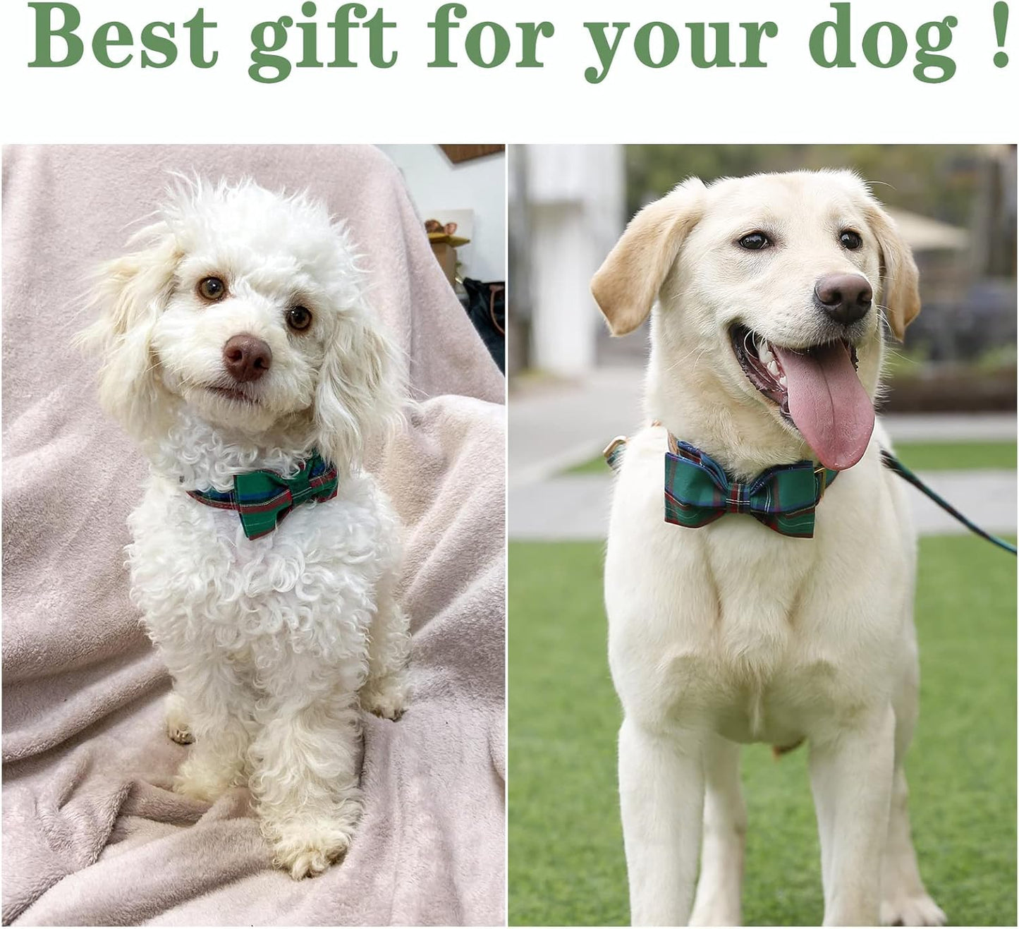 Unique style paws Dog Collar with Bow Tie Christmas Dog Collar for Small Medium Large Dogs with Adjustable Metal Buckle -S