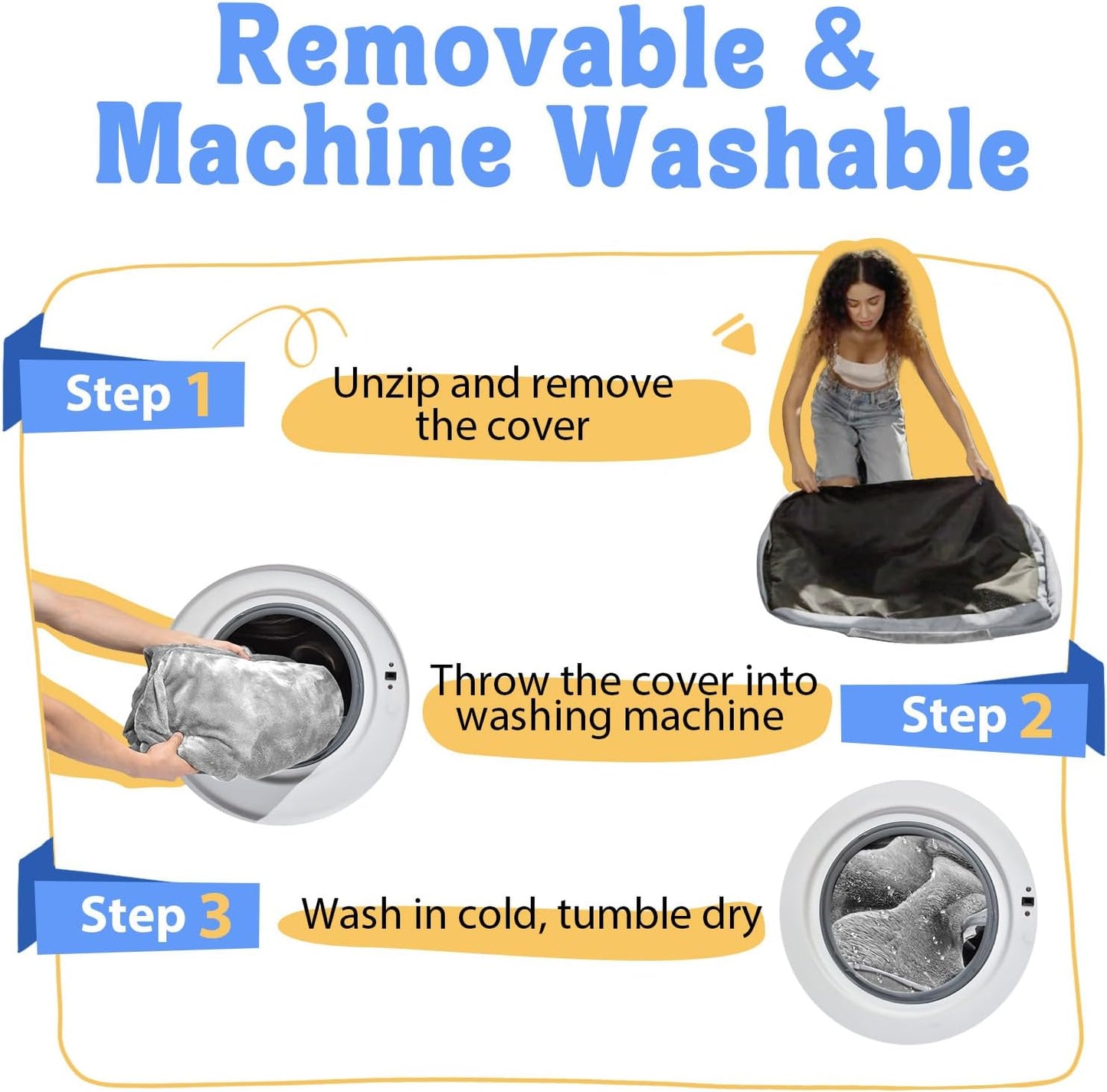 Orthopedic Removable Large Dog Bed -XL Large Dog Bed with Washable Cover and Removable Bolsters Non-Slip Bottom & Waterproof Pet Bed Sofa