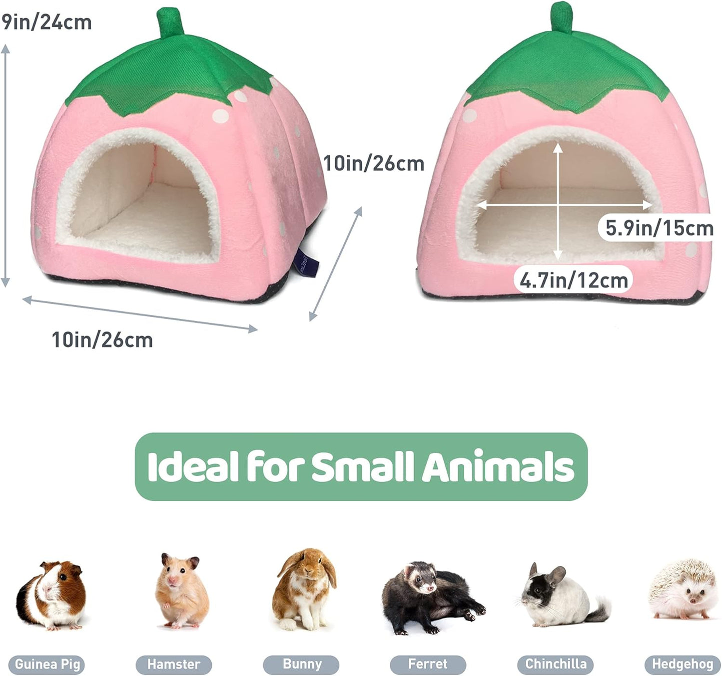Guinea Pig Hideout Bed Rabbit House Cave Accessories Cozy Hide-Out for Bunny Hedgehog Ferret Chinchilla&Other Small Animals