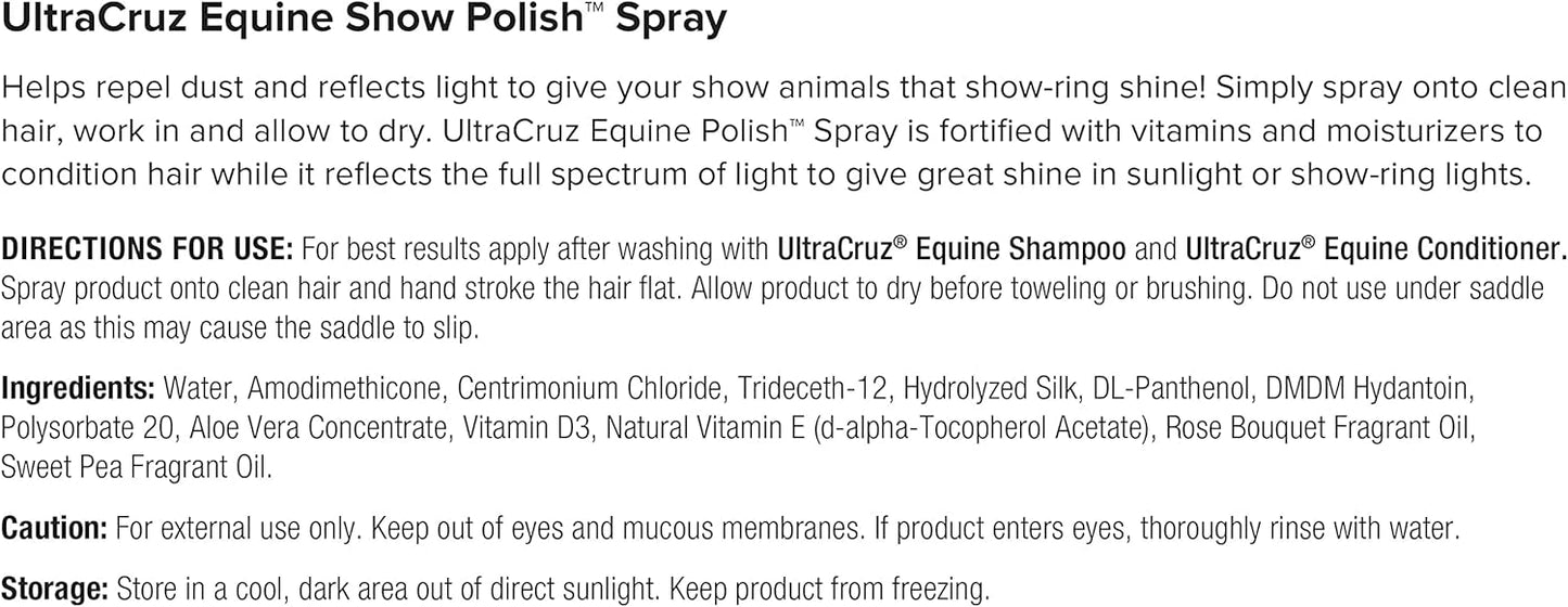 UltraCruz Equine Horse Shampoo, Conditioner and Show Polish Bundle, 32 oz Each