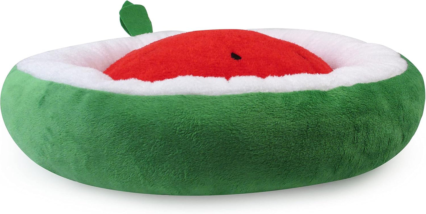 TONBO Soft Plush Small Cute and Cozy Watermelon Dog Cat Bed, Washer and Dryer Friendly (Watermelon)
