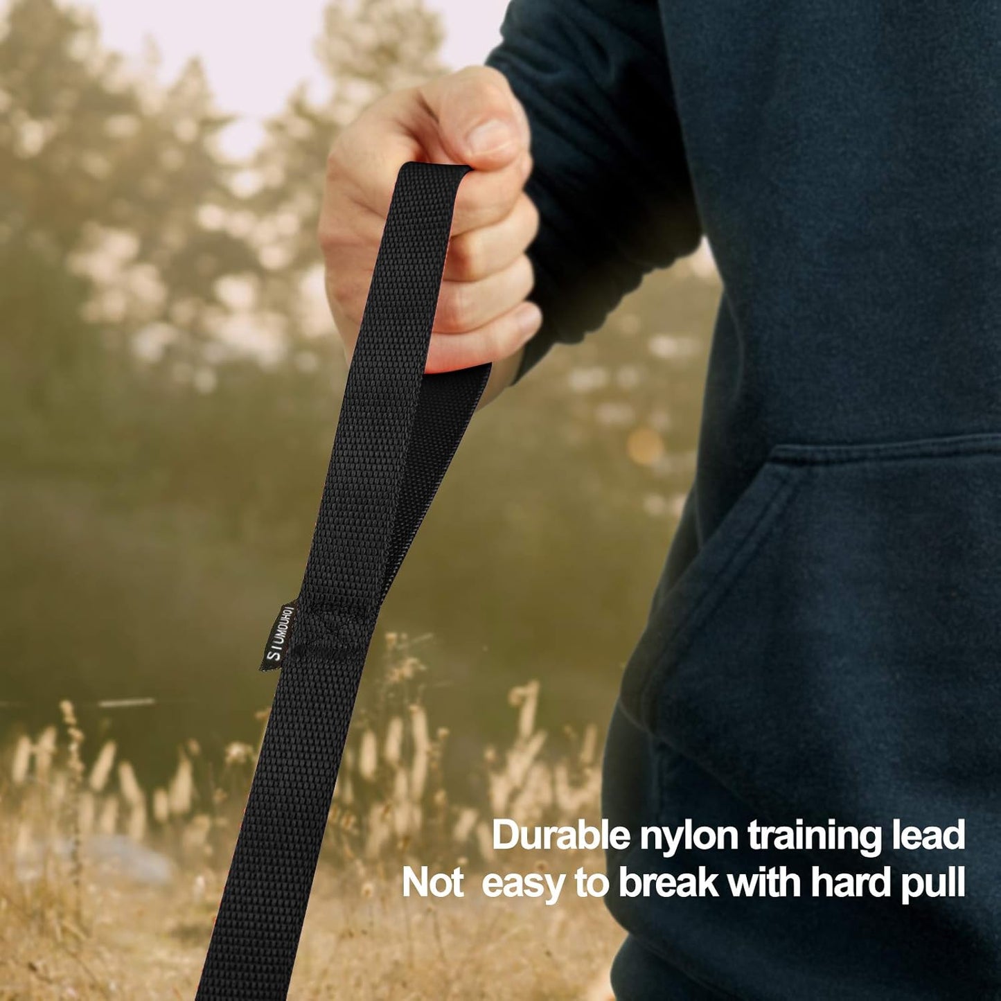 Dog/Puppy Obedience Recall Training Agility Lead -15ft 20ft 30ft 40ft 50ft Training Leash - Great for Play, Camping, or Backyard - Black 50ft