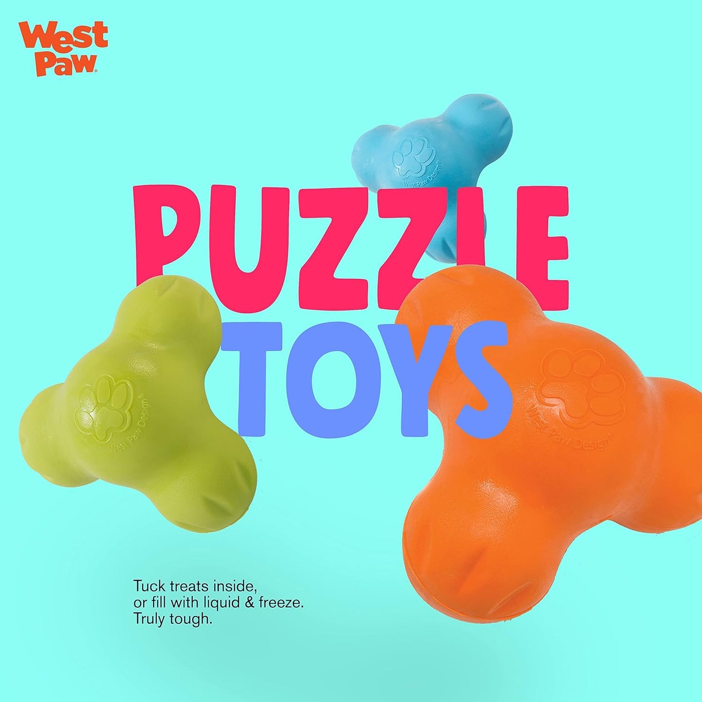 WEST PAW Zogoflex Tux Treat Dispensing Dog Chew Toy – Interactive Chewing Toy for Dogs – Dog Games for Aggressive Chewers, Fetch, Catch – Holds Kibble, Treats, Small 4", Granny Smith