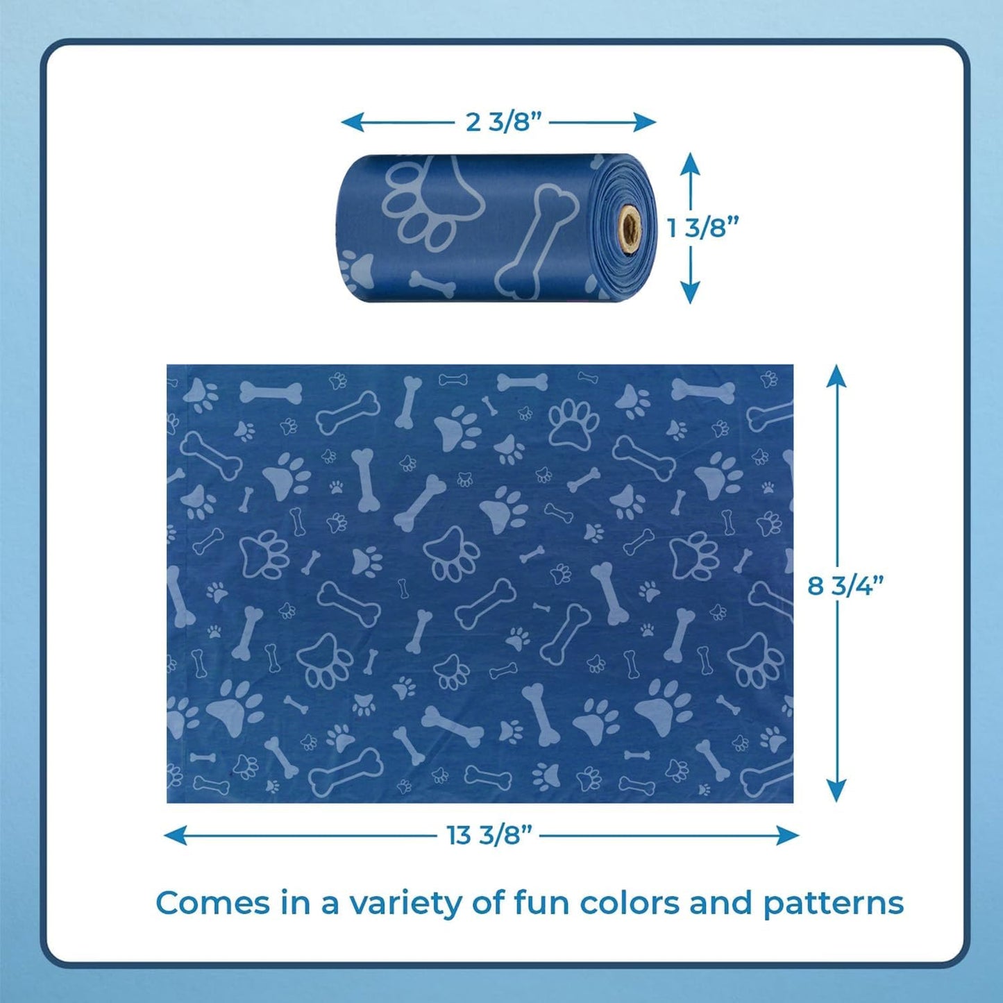 Best Pet Supplies Dog Poop Bags for Waste Refuse Cleanup, Doggy Roll Replacements for Outdoor Puppy Walking and Travel, Leak Proof and Tear Resistant, Thick Plastic - Assorted Colors, 240 Bags