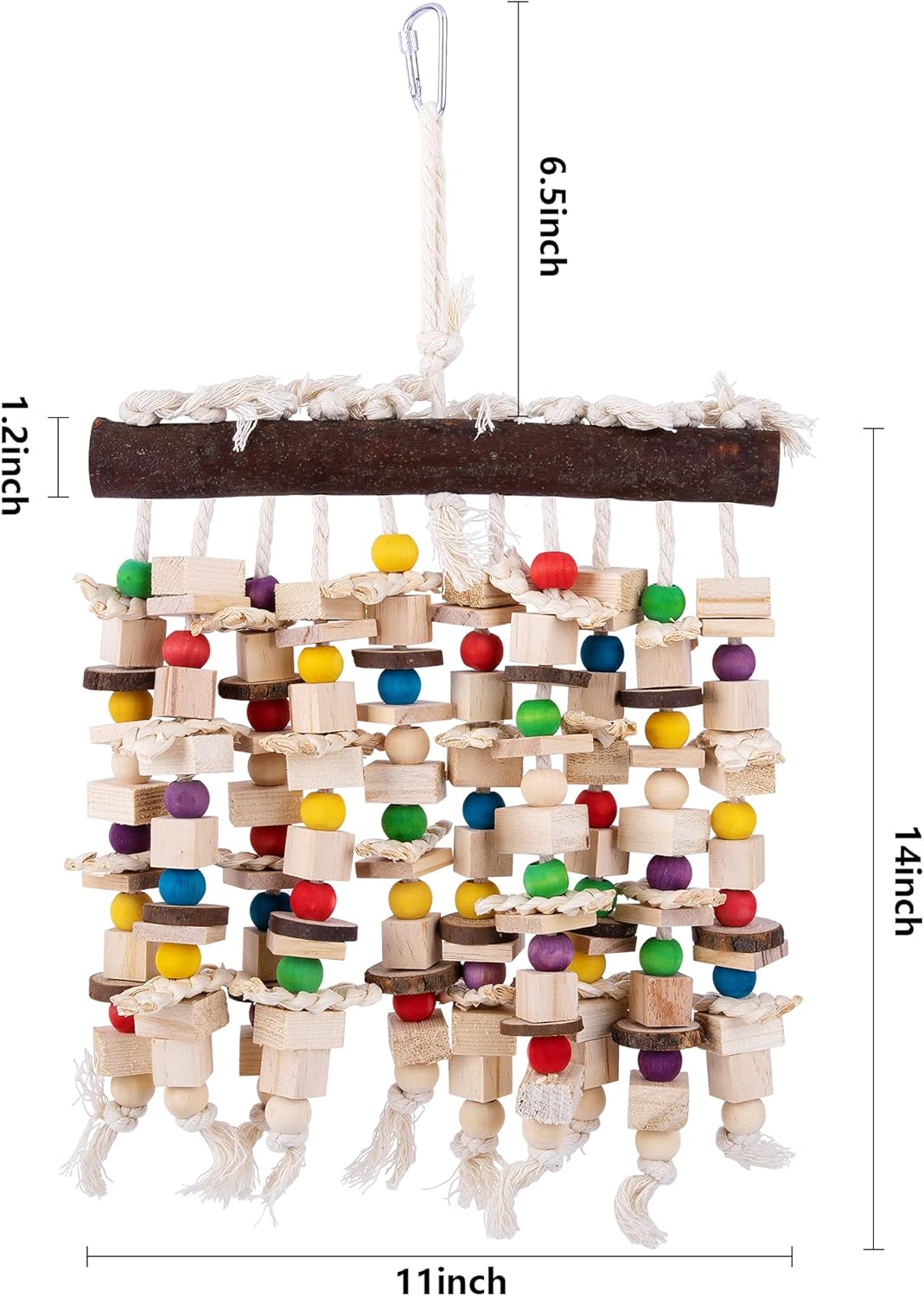 Deloky Large Bird Parrot Chewing Toy -Natural Wooden Blocks Bird Parrot Tearing Toys Suggested for Large Macaws cokatoos,African Grey and a Variety of Amazon Parrots (Natural)