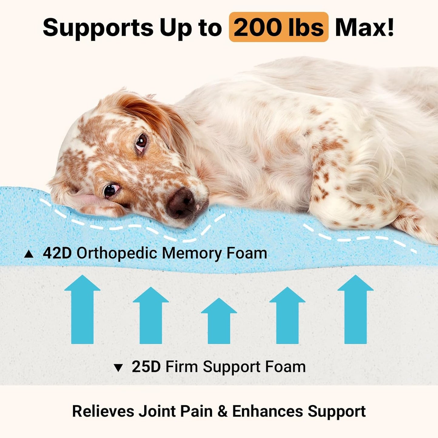 Veehoo Orthopedic Memory Foam Dog Bed, 7 Inch Thick Extra Large Dog Bed XL for Senior Dogs with Ultra-Soft Fluffy Surface, Waterproof Liner, Removable Washable Cover and Non-Slip Bottom, 48"x30"x7"