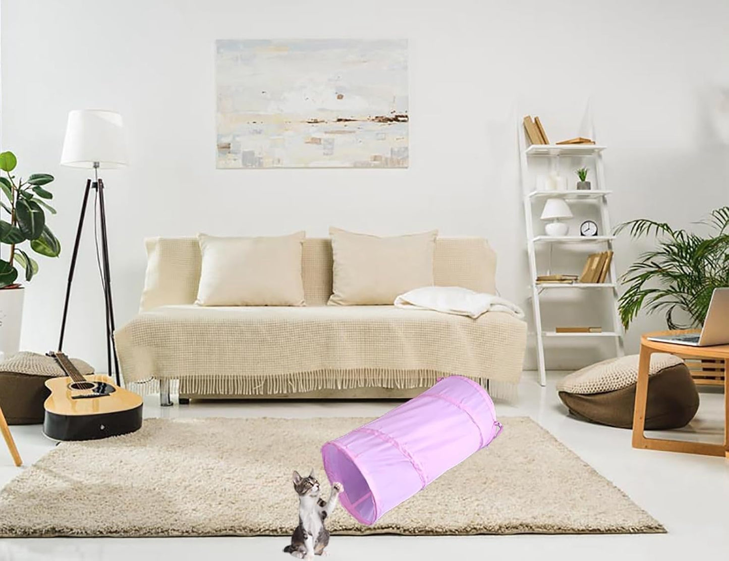 iCAGY Cat Tunnel for Indoor Cats Interactive, Rabbit Tunnel Toys, Pet Toys Play Tunnels for Cats Kittens Rabbits Puppies Crinkle Pop Up 20"