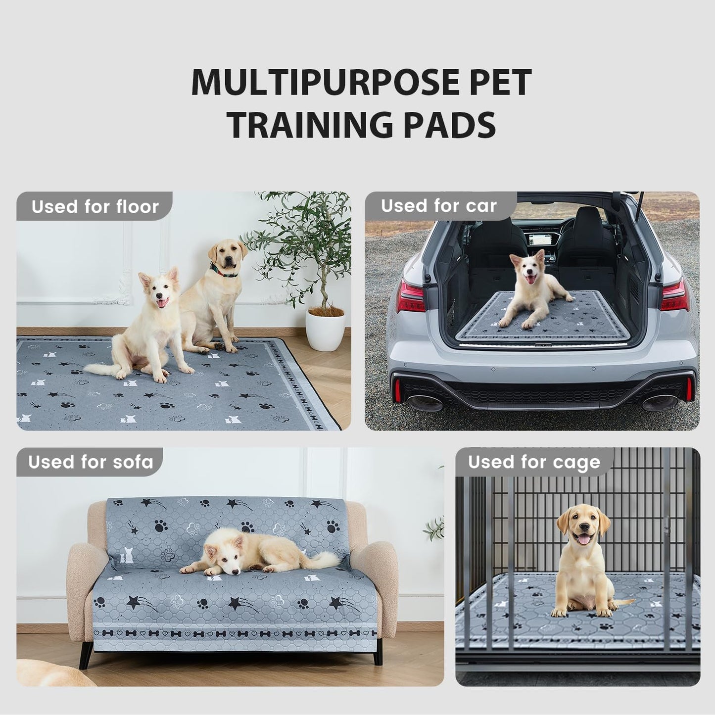 Gardner Pet Washable Dog Pee Pads,18'' x 24'' Non Slip Dog Mats with Great Urine Absorption, Reusable Puppy Pee Pads for Potty Training, 2 Pack