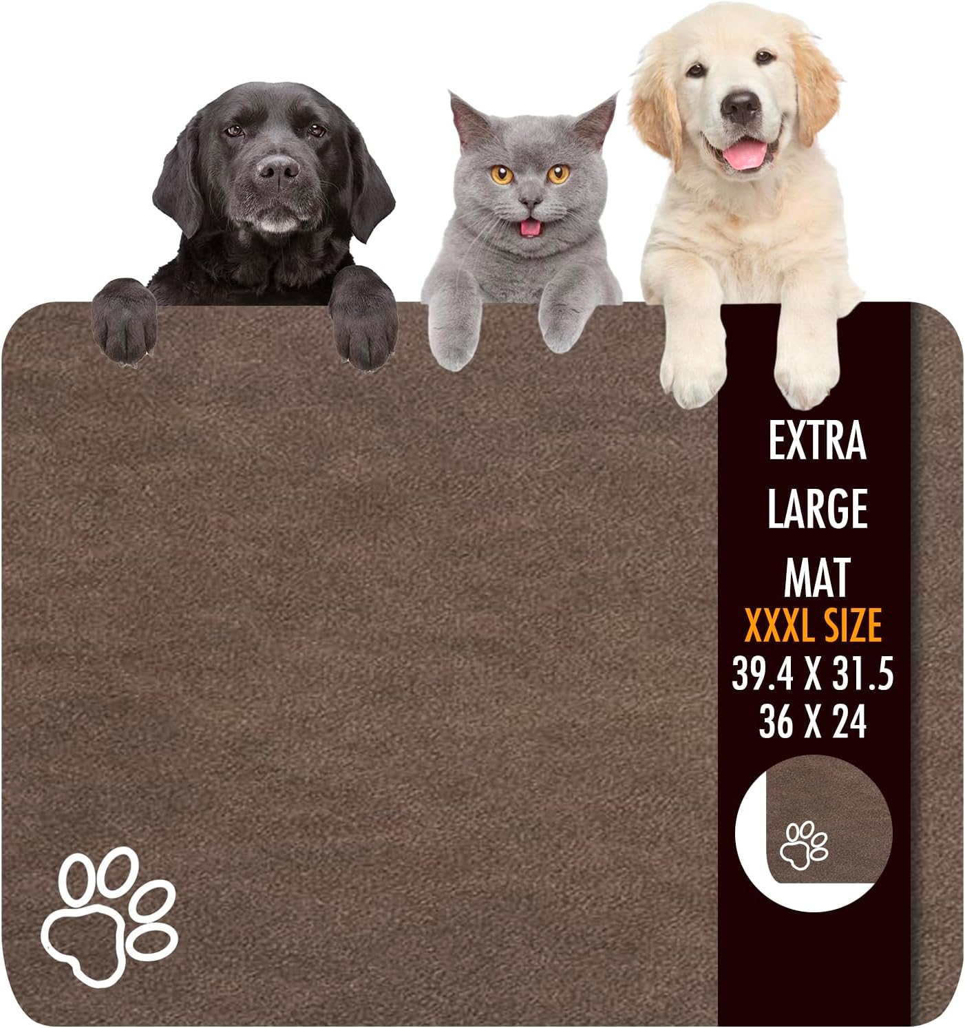 Dog Food Mat, 36" x 24" Extra Large Absorbent Dog Mat for Food and Water, Non Skid Cat Bowl Mat, No Stains Quick Dry for Pet Water Dispenser Pet Supplies for Messy Drinkers