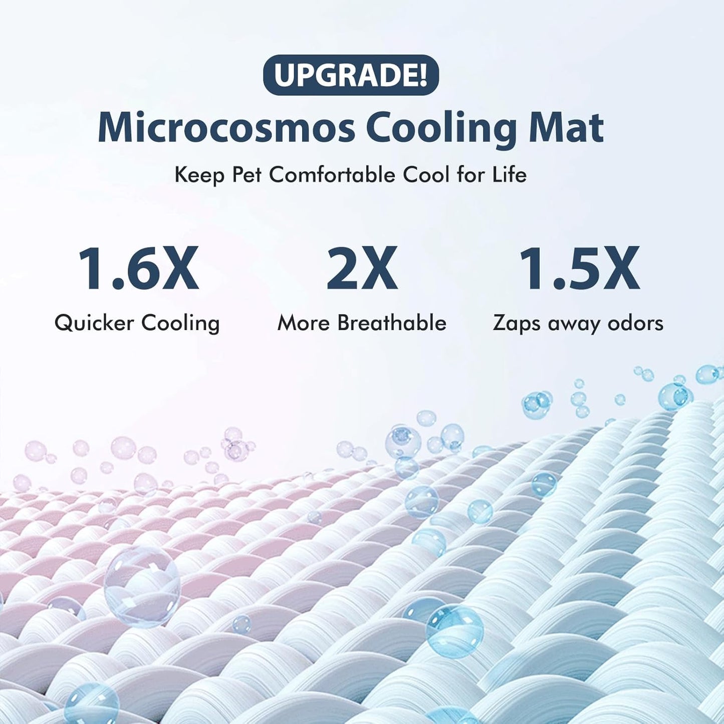 MICROCOSMOS Summer Cooling Mat & Sleeping Pad- Water Absorption Top, Materials Safe, Easy Carry, EZ Clean. Keep Cooling for Pets, Kids and Adults.(Dark Grey, 59" x 40")