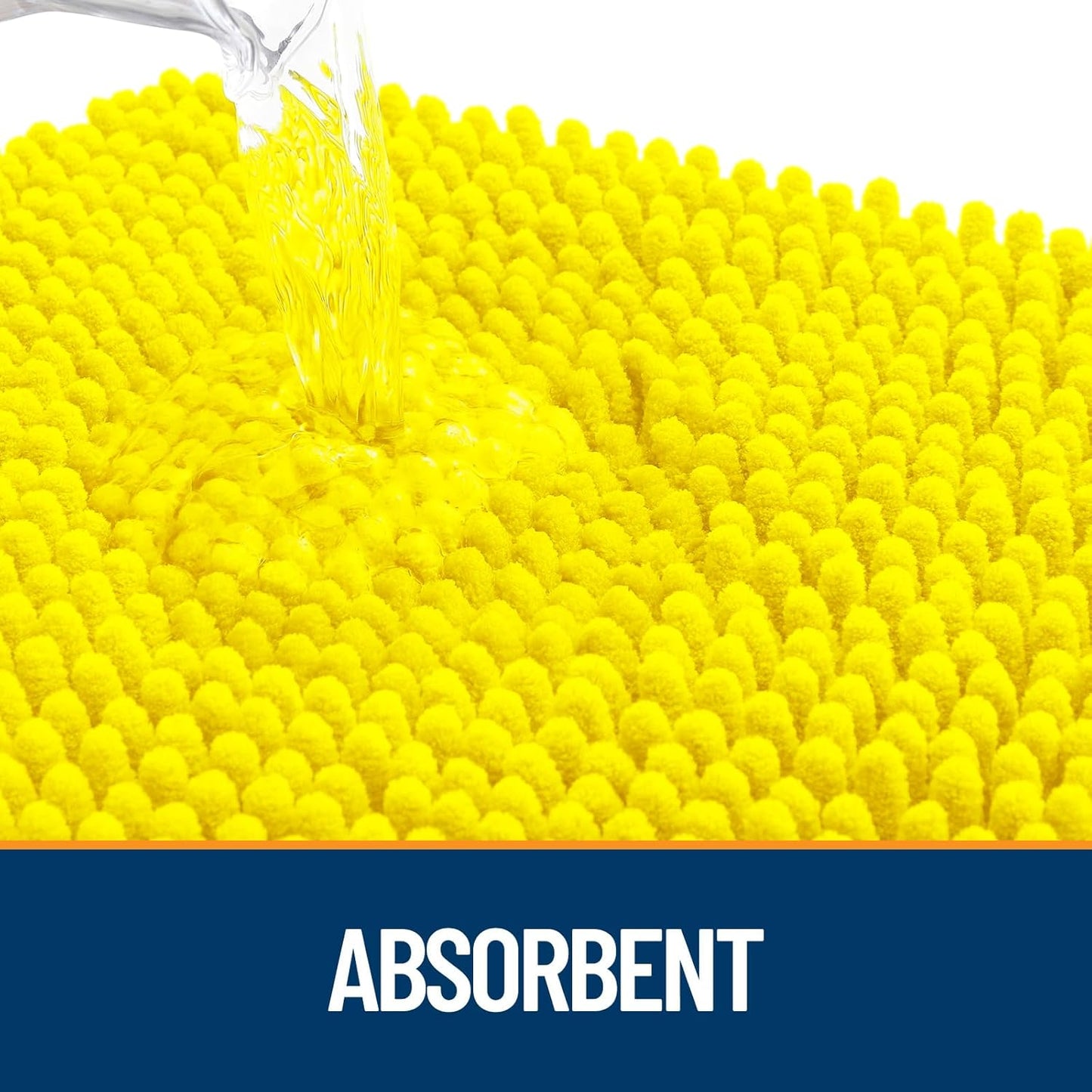 OLANLY Dog Door Mat for Muddy Paws 30x20, Absorbs Moisture and Dirt, Absorbent Non-Slip Washable Doormat, Quick Dry Chenille Mud Mat, Entry Indoor Entryway Carpet for Inside Floor, Lemon Yellow