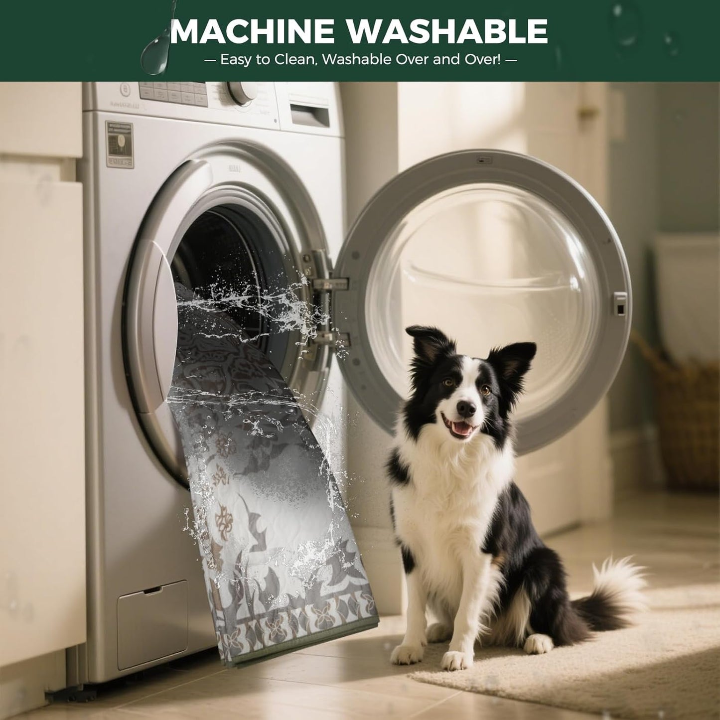 FXW Washable Pee Pads for Dogs, Puppy Pads with Super Absorbent, Specifically Designed for FXW Rollick/Homeplus 32 inch 6 Panels Dog Pen, 72" × 43" Rectangle, Boho, 1 Pack