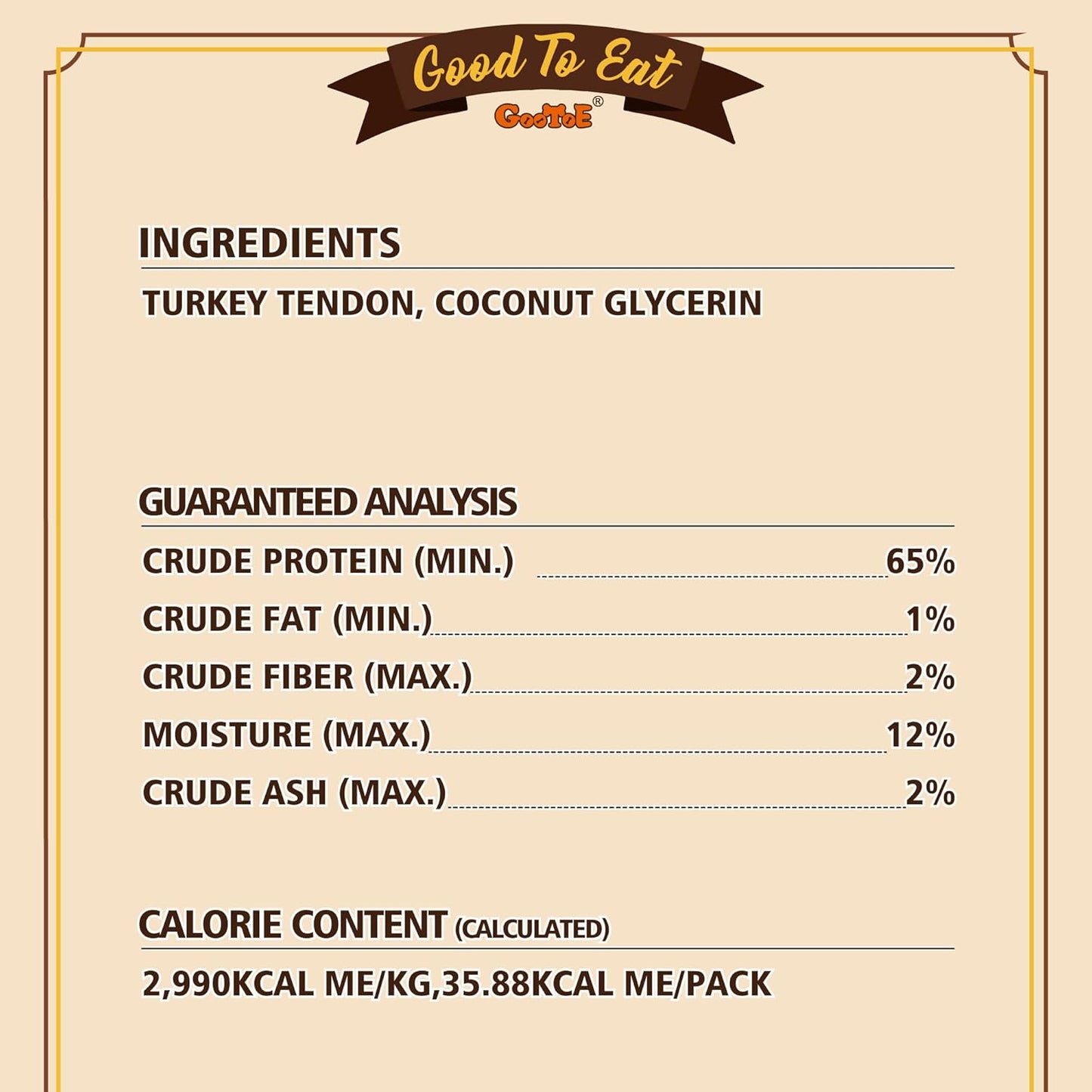 Gootoe Turkey Tendons for Dogs –All-Natural, Hypoallergenic Dog Treats, Rawhide Alternative, Long Lasting Puppy Chews, Healthy Dog Treats for Small Breeds, Ring (S), 6 Count Pack