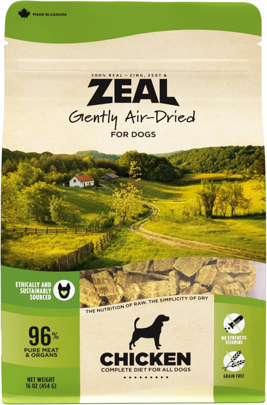 ZEAL Canada Air-Dried Chicken Recipe for Dogs - High Protein, Natural Superfoods, Nutrient Rich, No Fillers, Grain Free, Complete & Balanced (Chicken, 1 lb)
