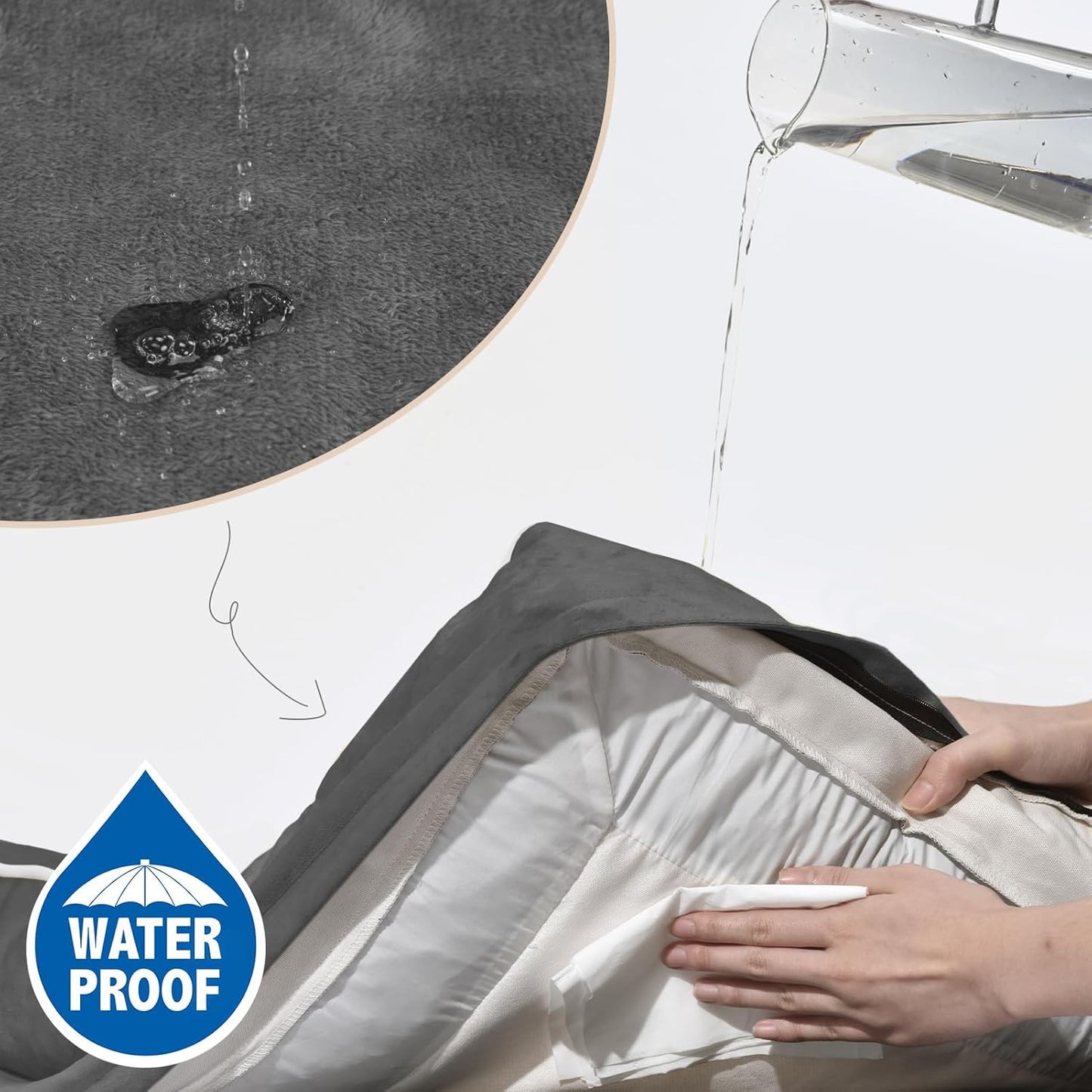 Comfort Expression Small Dog Beds Waterproof Cat Beds Orthopedic Foam Sofa Beds for Small Dogs Comfy Pet Bed with Washable Removable Cover & Non-Slip Bottom(XX-Small,Dark Grey)