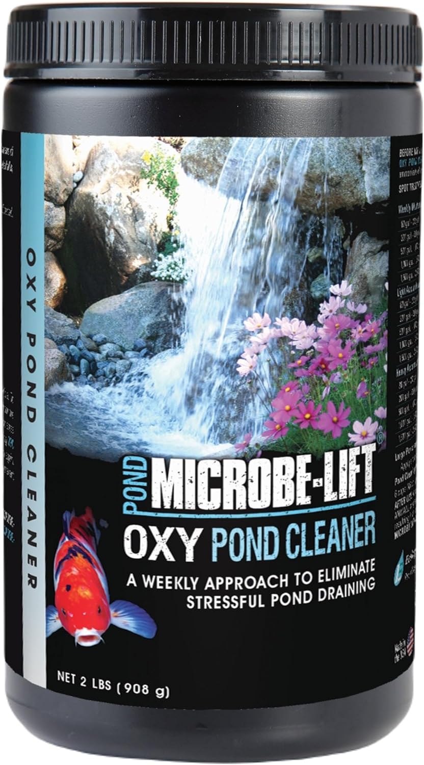MICROBE-LIFT OPCSM Oxy Pond Cleaner Treatment for Ponds, Fountains, and Water Gardens, Deep Cleans Light to Heavy Debris on Rocks, Waterfalls, and Planters, 2 Pounds