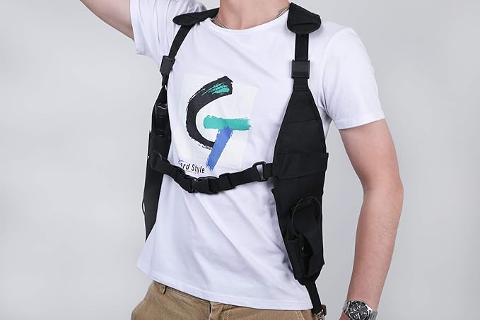 Universal Double Radio Shoulder Harness Holster Chest Holder
