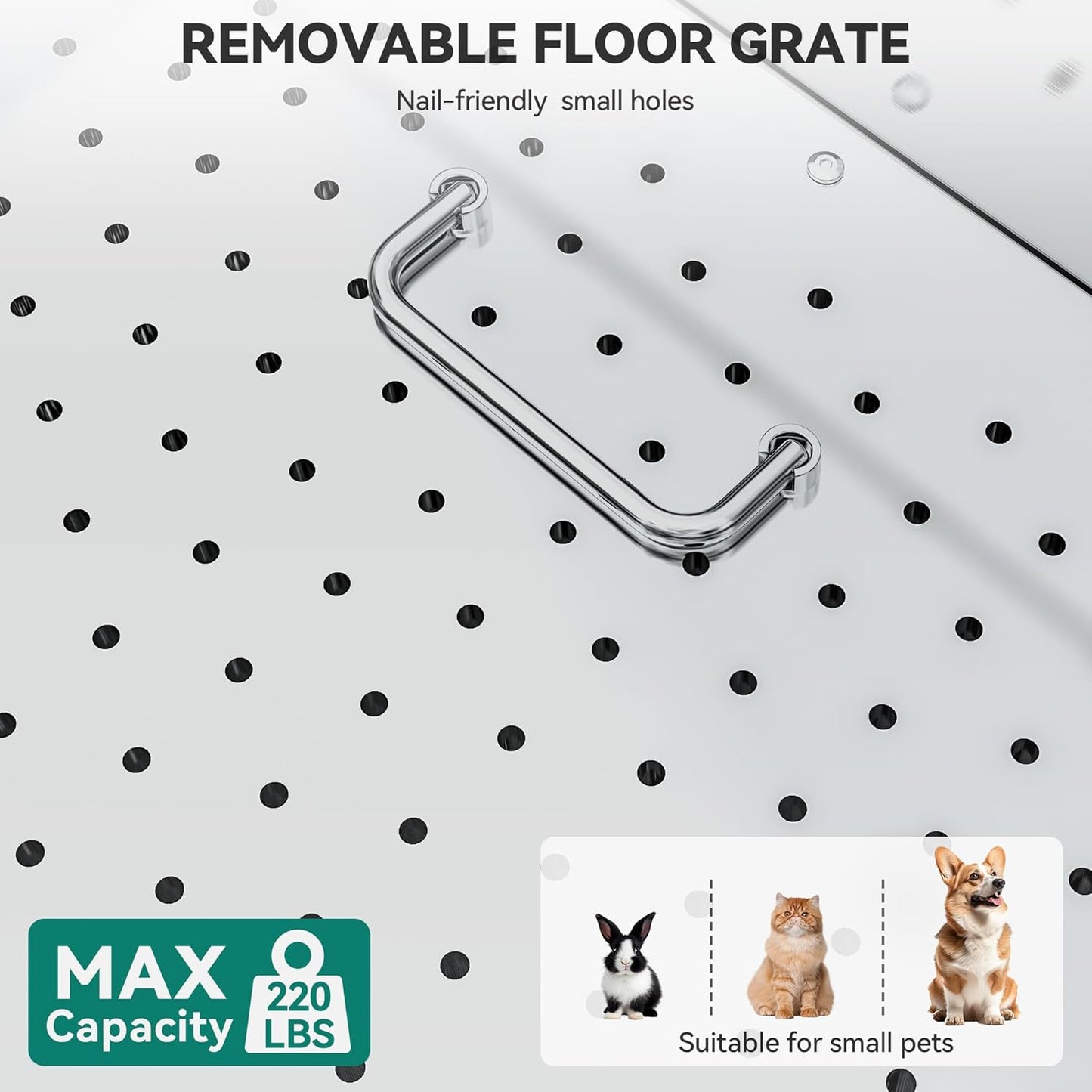 YITAHOME Dog Grooming Bathtub 38in, Professional 304 Stainless Steel Dog Bathing Station Tub w/Left Stairs, Faucet, Floor Grate, Pet Washing Station for Small, Medium, Indoor, Outdoor