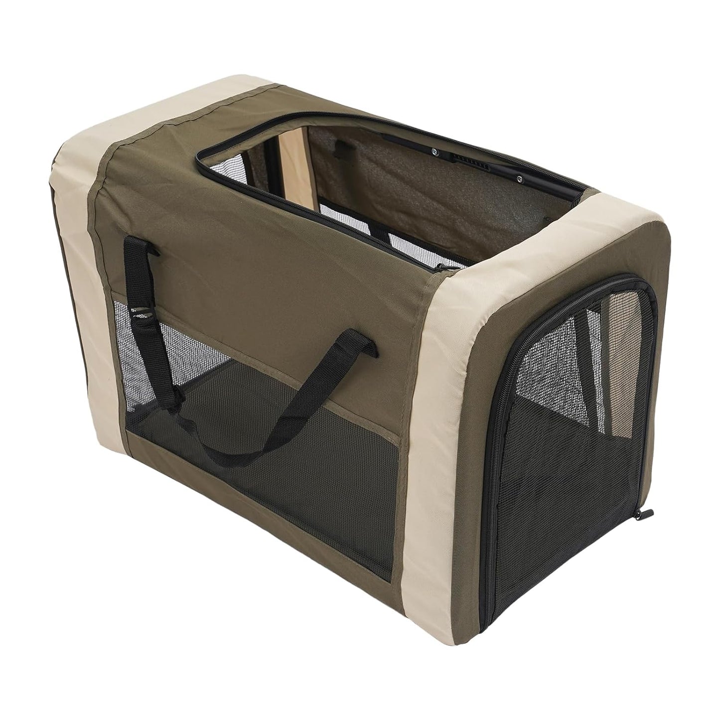 2-Layers Pet Stroller for 2 Cats/Dogs,Foldable Lightweight 77lbs Capacity Carrier, 4 Wheels, Removable Basket & Storage Pocket,for Small Pets (Green)