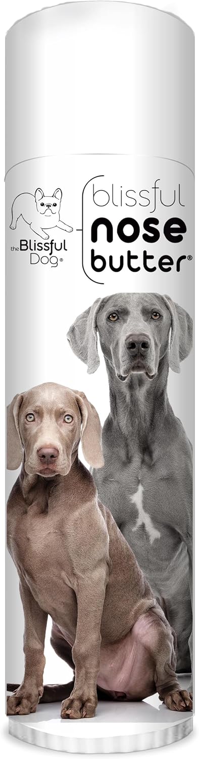 The Blissful Dog Weimaraner Nose Butter for Dry, Cracked Skin, Lick-Safe Dog Nose Balm with Moisturizing Shea Butter, Almond, Olive, and Essential Oils, Pet Supplies, Uncented, 0.50 oz.