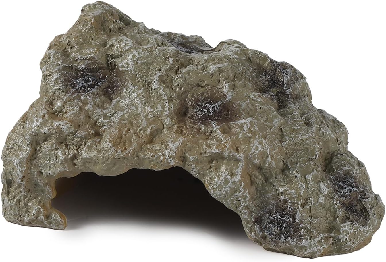 IBWell Resin Leopard Gecko Hide, True to Nature Reptile Rock for Bearded Dragon Hideout Snake Hides for Ball Pythons, Tortoise House Terrarium DÉCor - Small