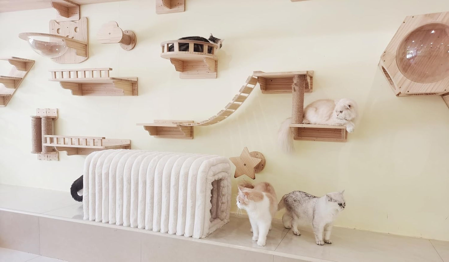 Storage Bench Pet Supplies Corduroy Bench Cat's nest to Hide for The Living Room, Entryway and Bedroom (Beige)