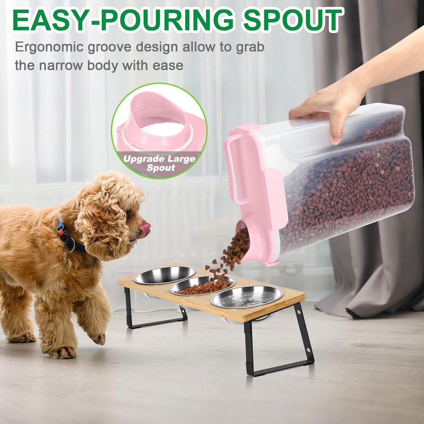 TBMax Cat Dog Food Container 5 to 7 lbs, Secondary Pet Food Storage Beyond a Large Dog Food Bin for Daily Use, Easy-Pouring Bird Seed Dispenser, Portable Travel Kibble Container for Outdoor Feeding