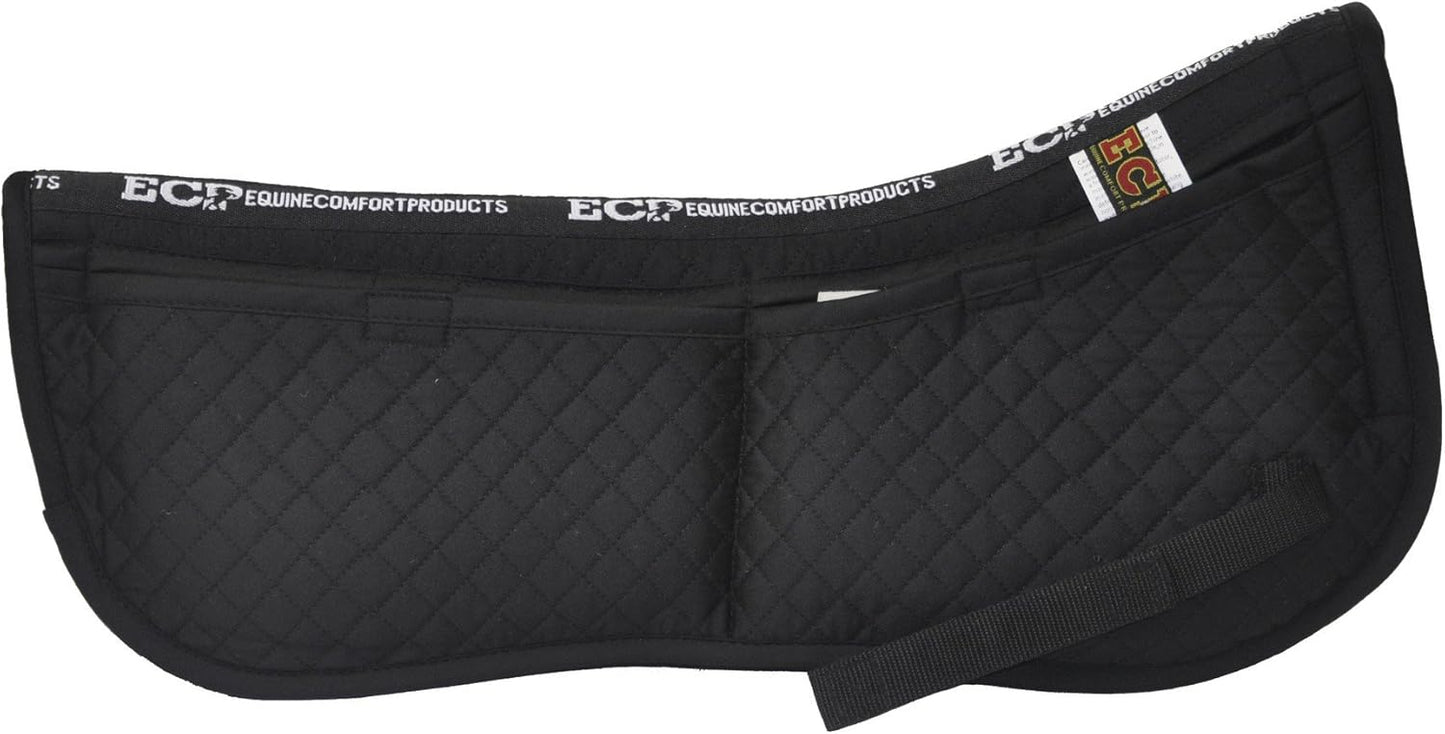 ECP Equine Comfort Products Adjustable Shock Absorbing Memory Foam Half Saddle Pad, Injury Prevention & Pressure Relief, Customizable Fit, Breathable for All Riding Styles