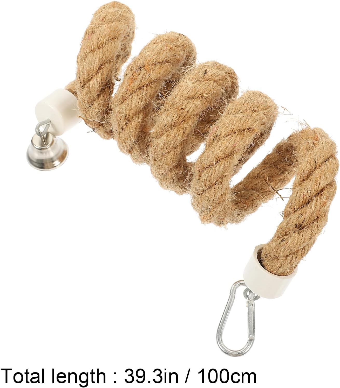 Parrot Toys Bird Spiral Rope Perch Jute Parrot Swing Climbing Standing Toys Chewing Toys Bungee Bird Toys 1m Parakeet Toys
